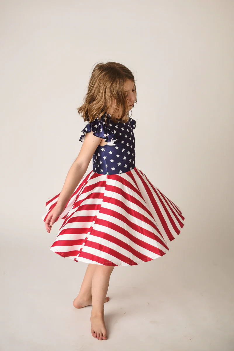 PATRIOTIC STAR & STRIPE TWIRLY DRESS