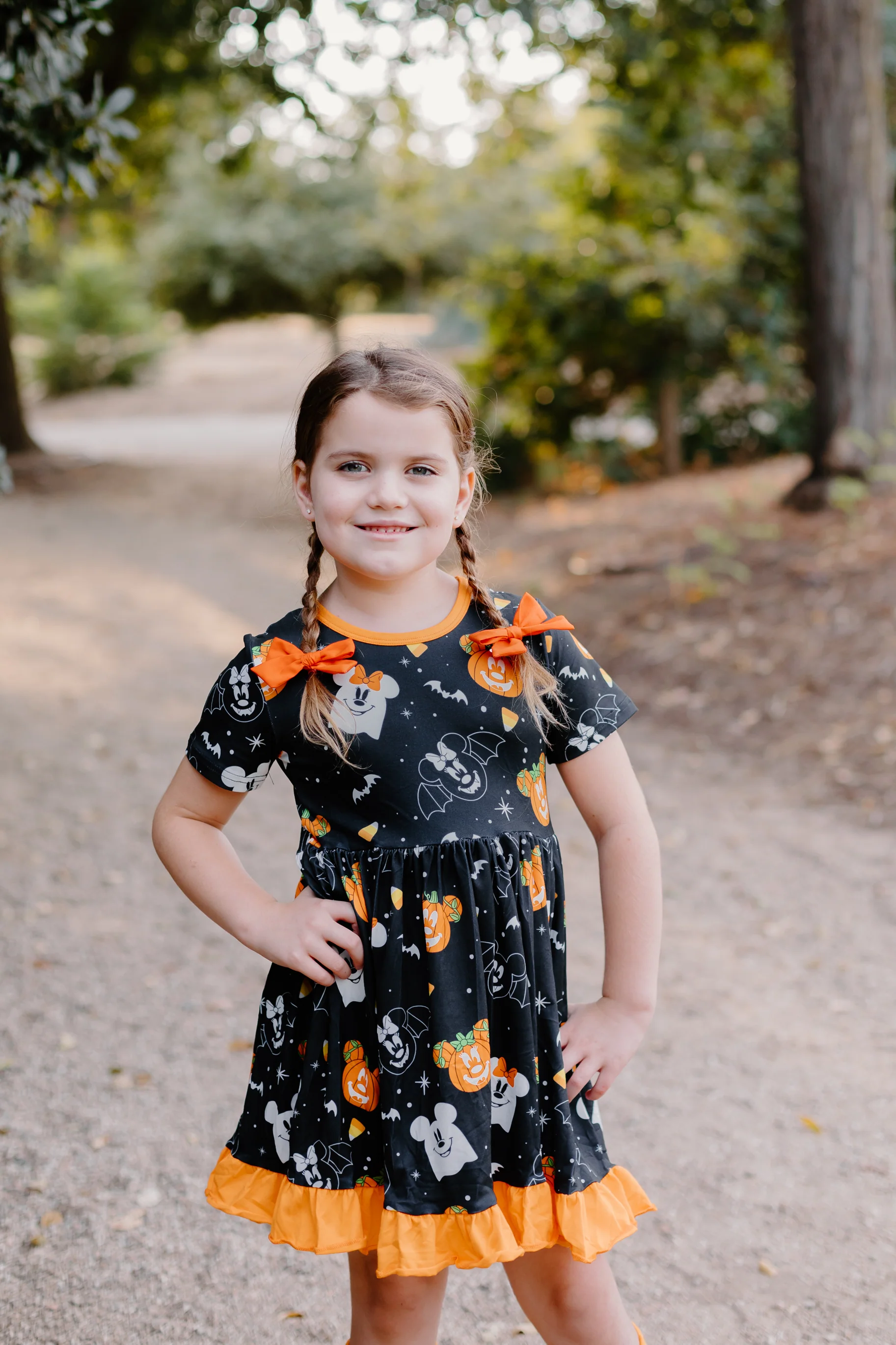 SPOOKY PUMPKIN & CANDY CORN RUFFLE DRESS
