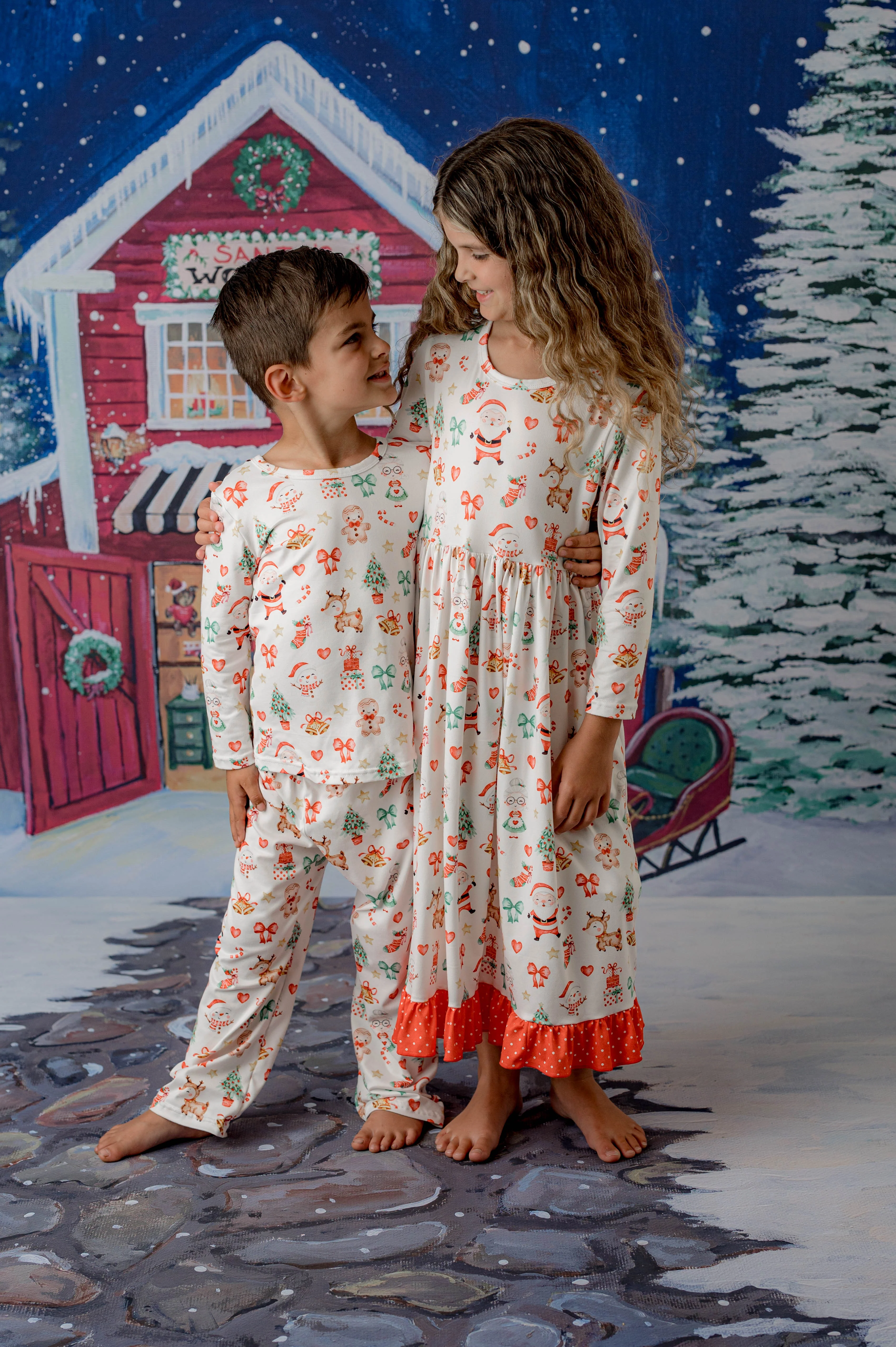 CHRISTMAS SANTA & FRIEND UNISEX PAJAMAS