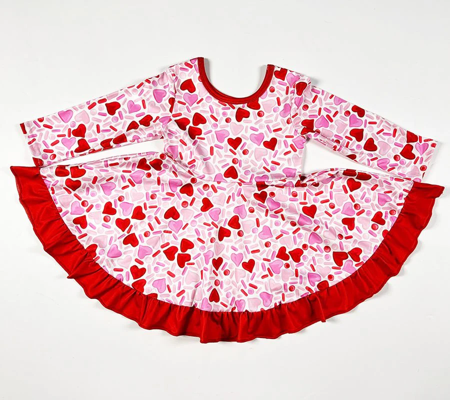 VALENTINE SPRINKLES HEART TWIRLY DRESS