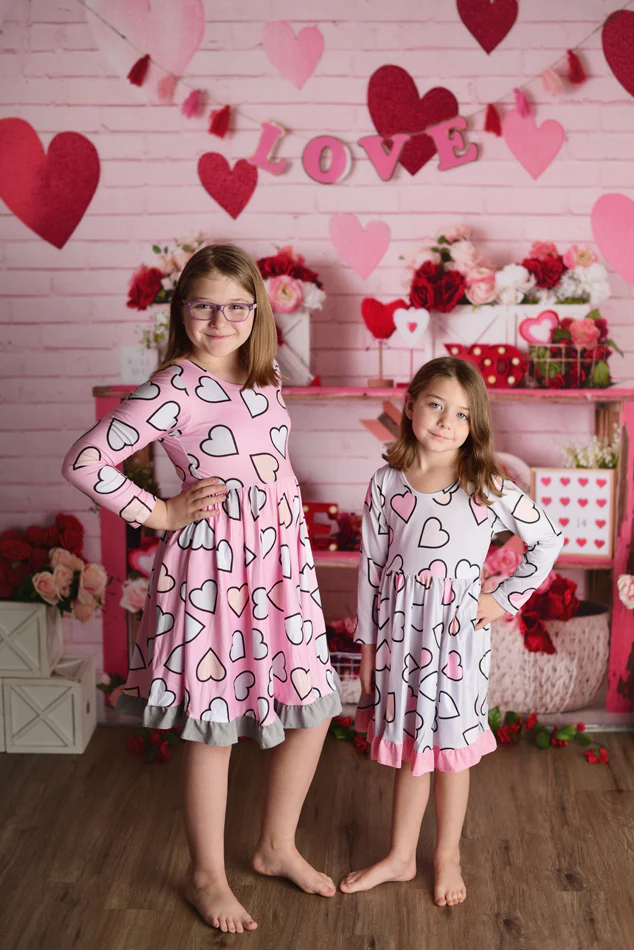 LILLY VALENTINE HEARTS DRESS - PINK