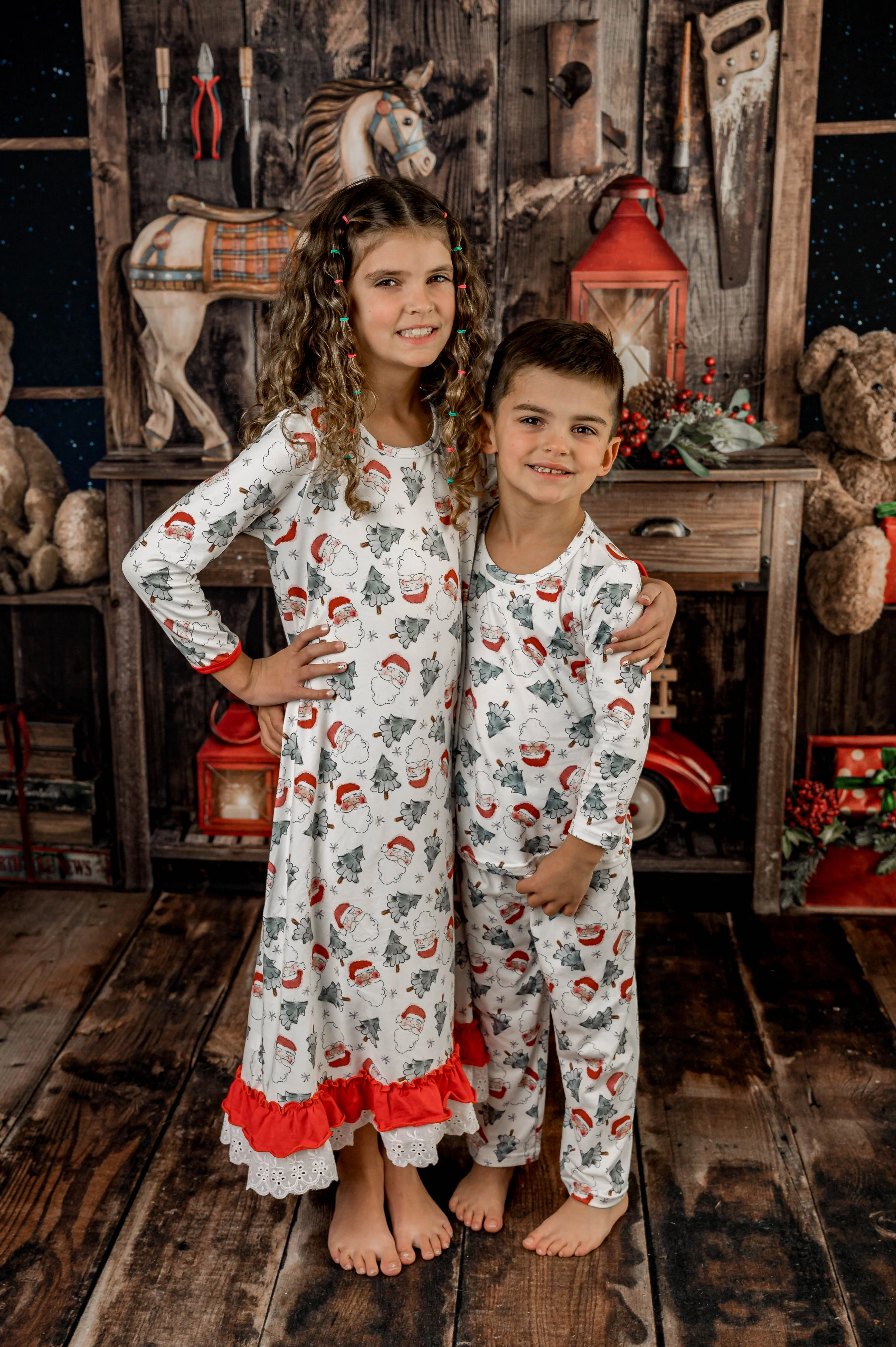 SANTA & CHRISTMAS TREES PJS