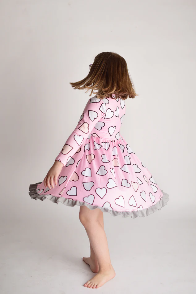 LILLY VALENTINE HEARTS DRESS - PINK
