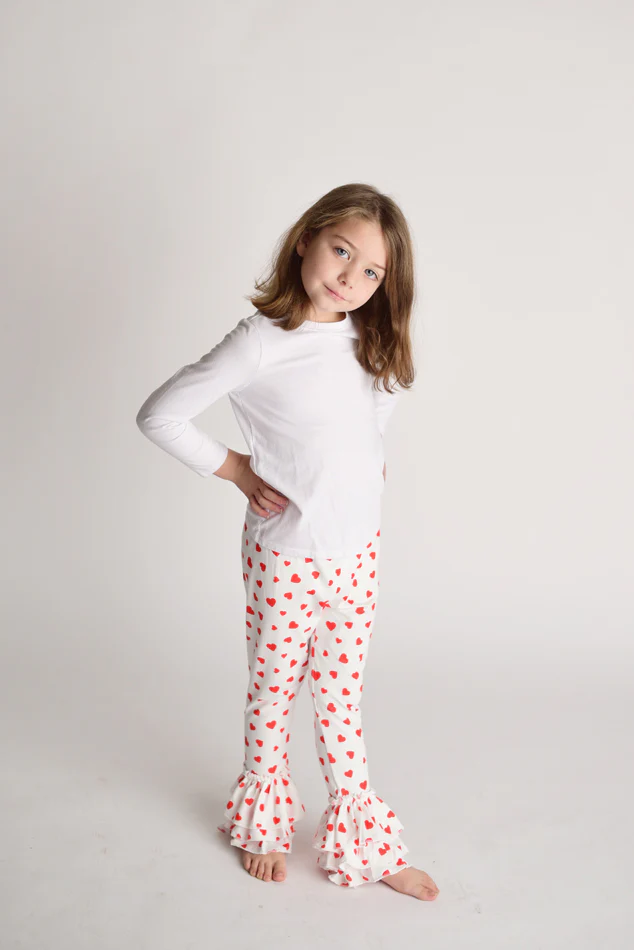 VALENTINE HEART RUFFLE PANTS