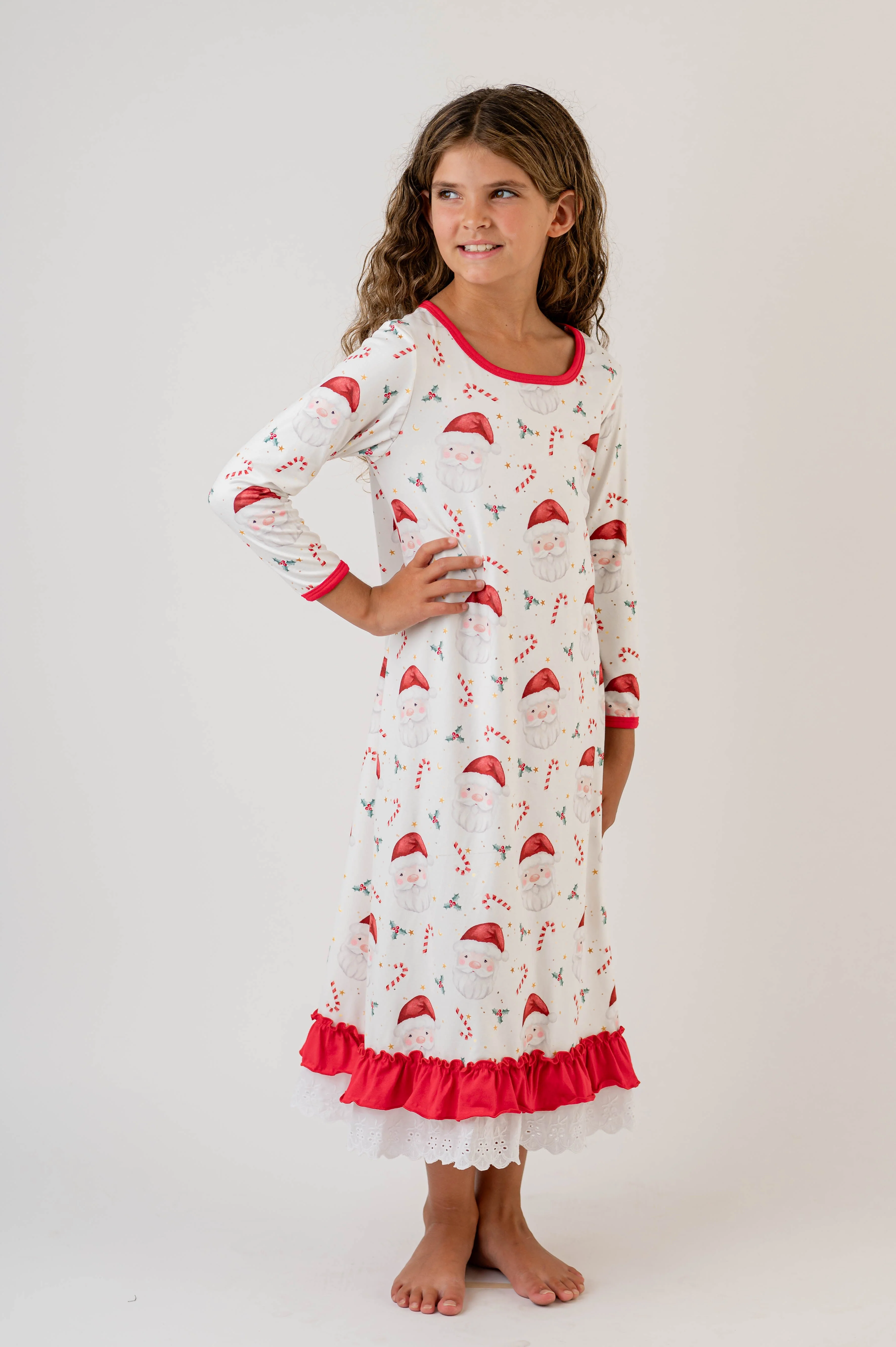 SANTA & CANDY CANE NIGHTGOWN & DOLL NIGHTGOWN