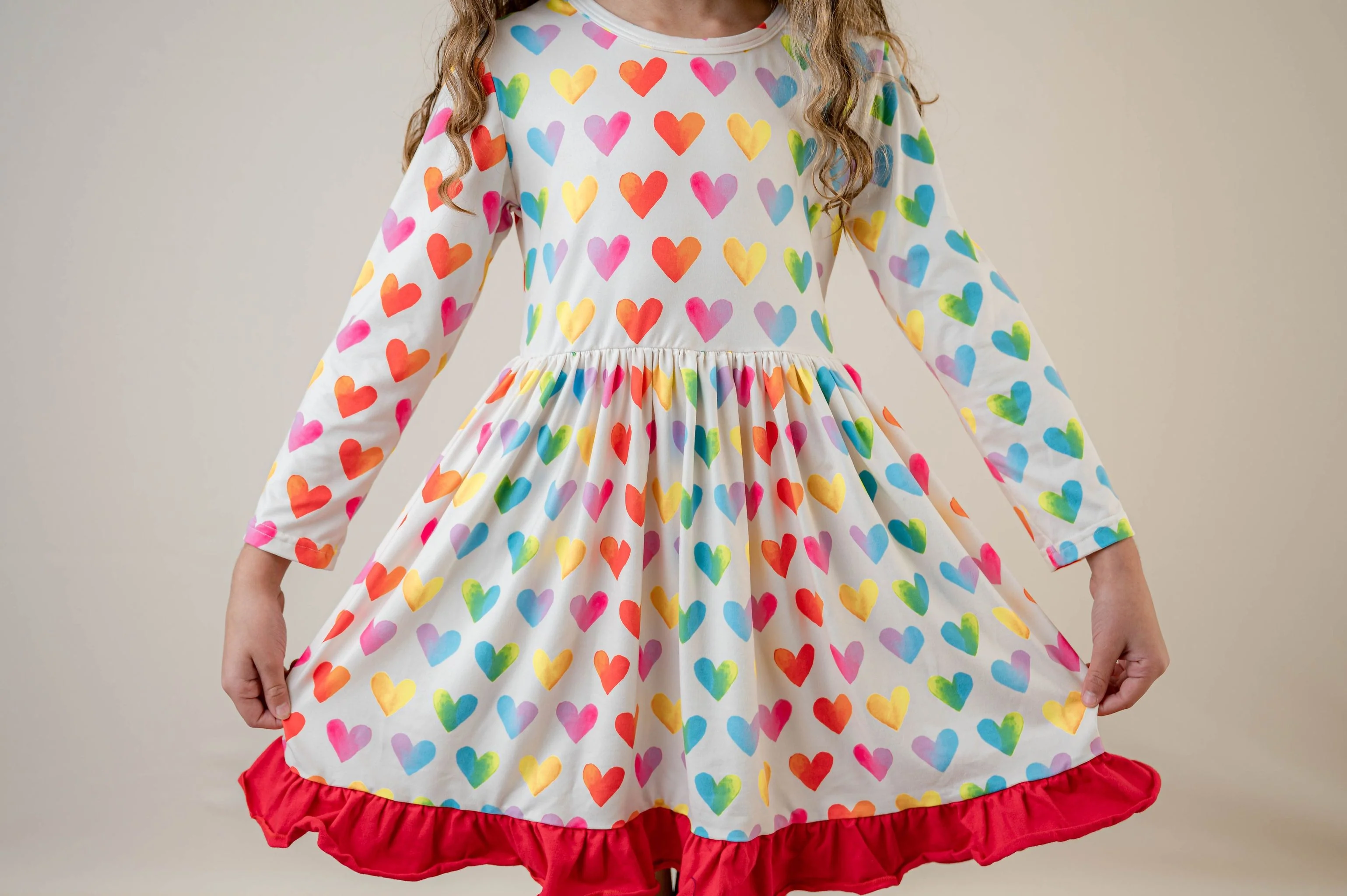 VALENTINE RAINBOW BOW DRESS