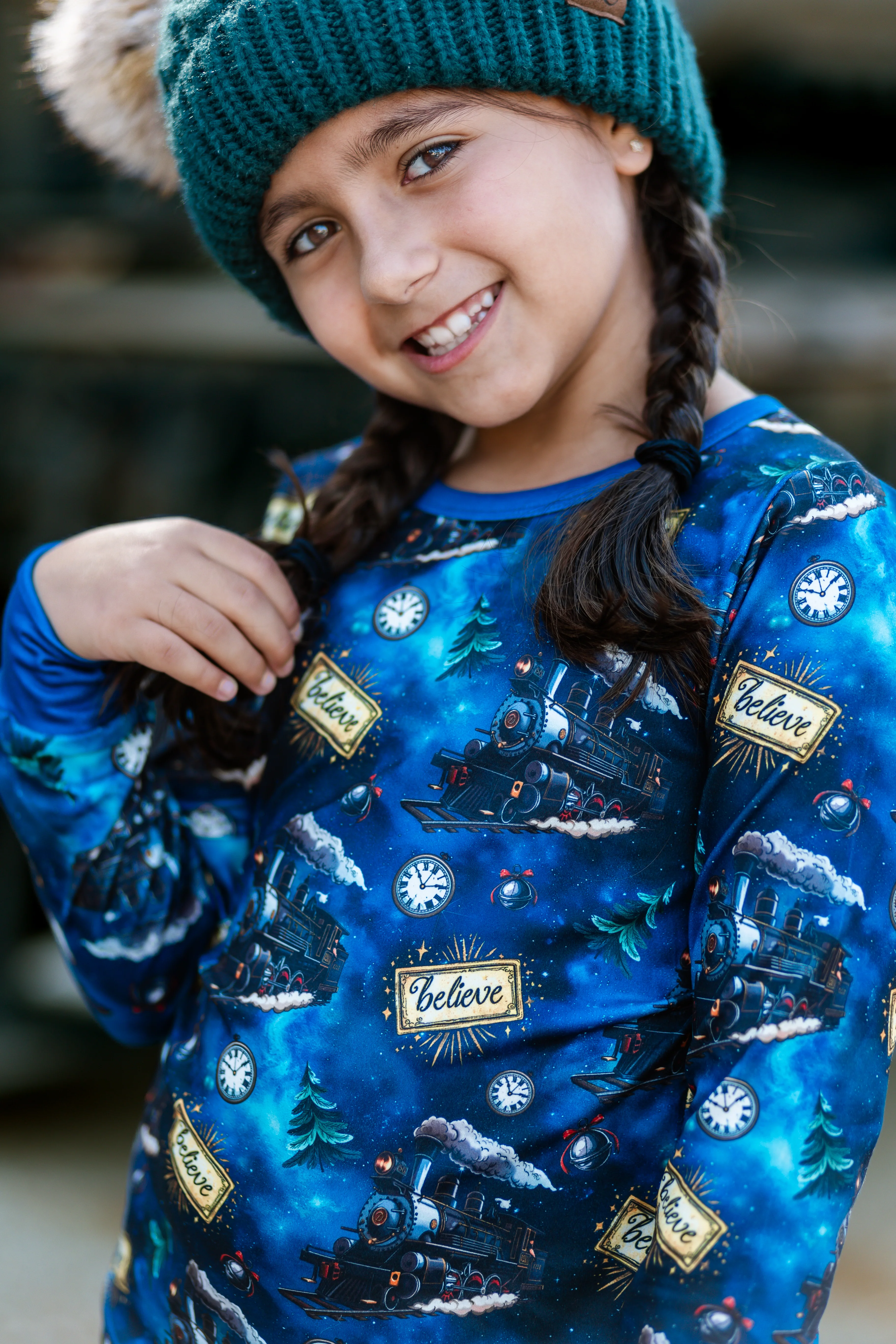 CHRISTMAS TRAIN PAJAMAS