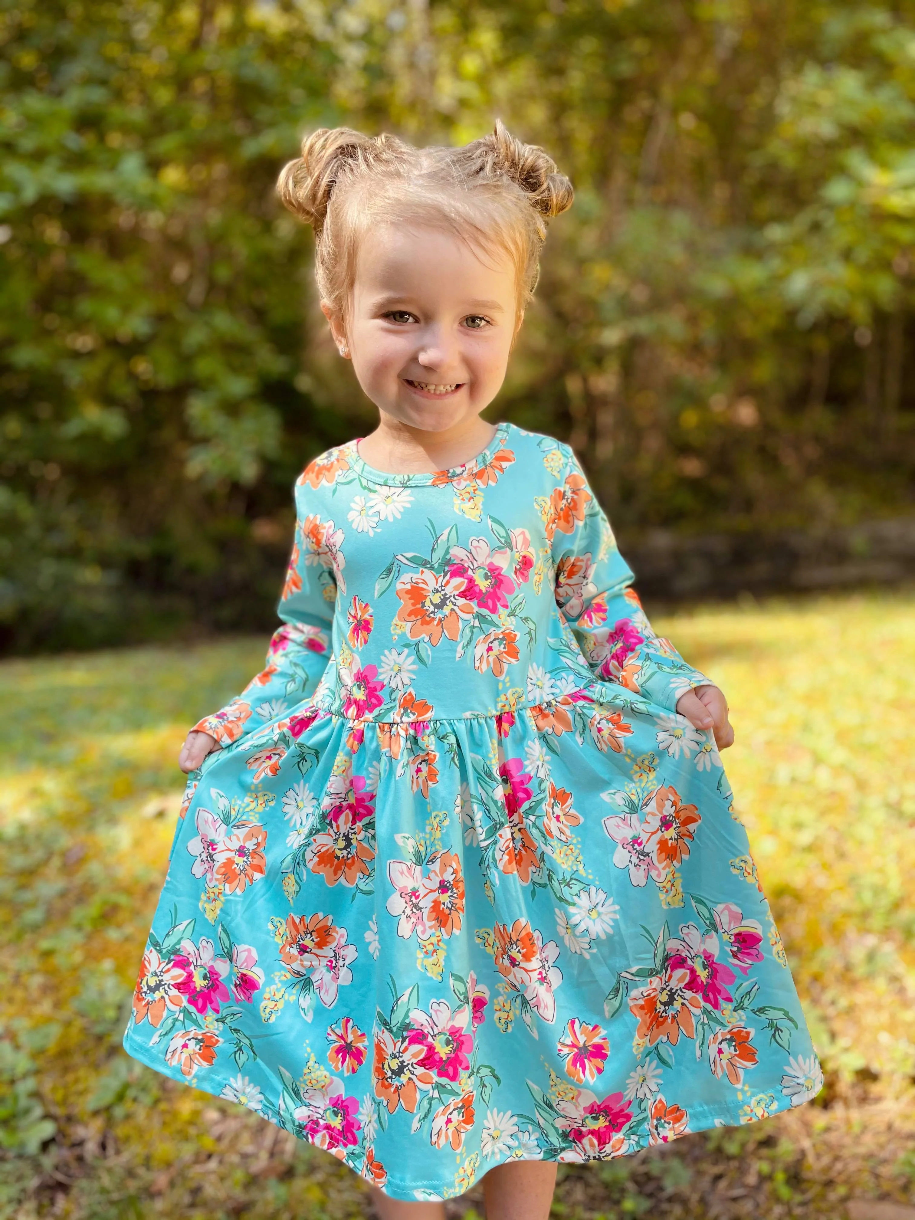 TEAL FLORAL DRESS