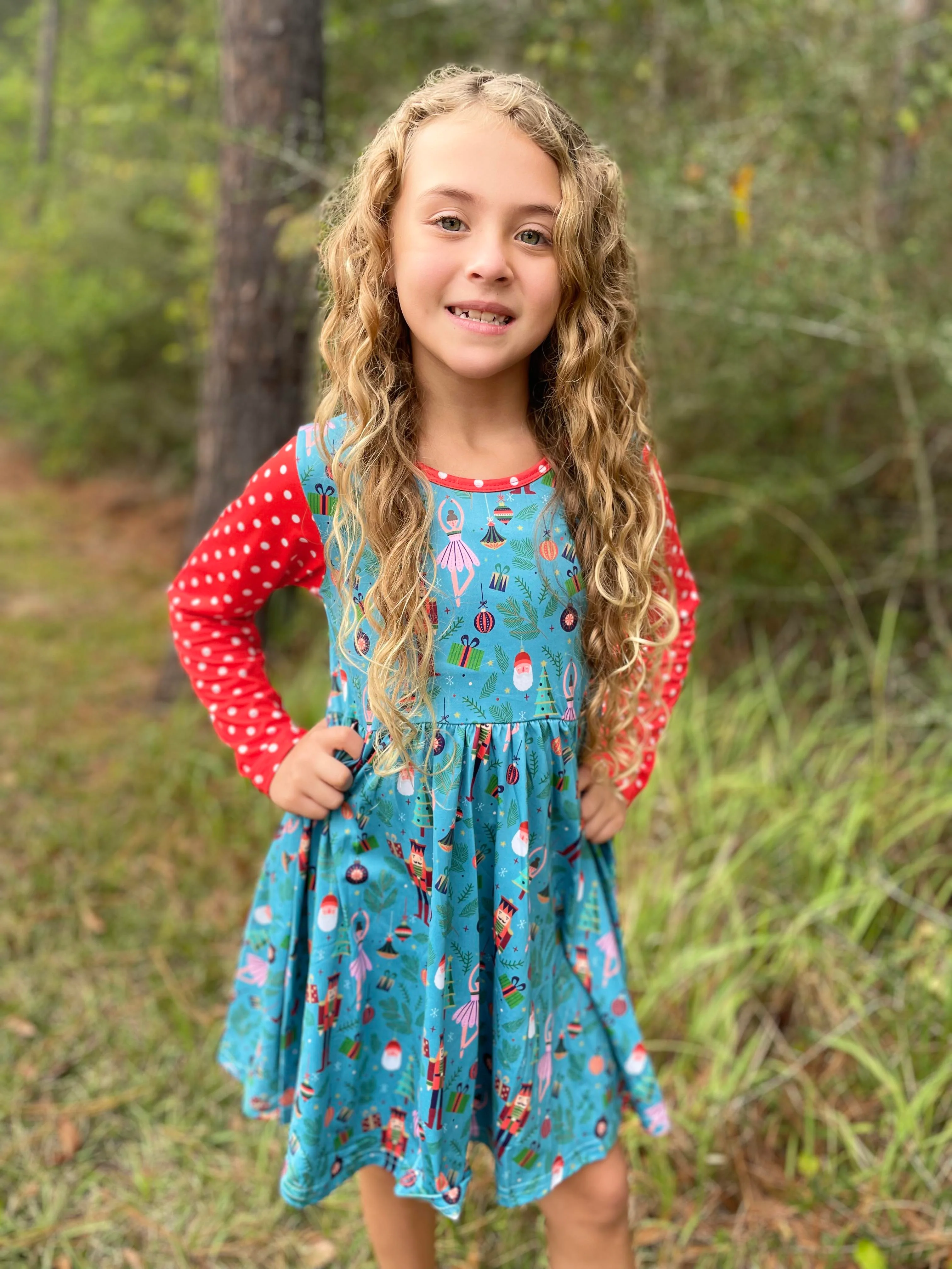 BALLERINA RED POLKA SLEEVES DRESS