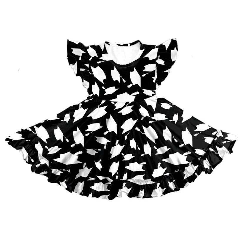 GRADUATION TWIRL DRESS - BLACK READY TO SHIP