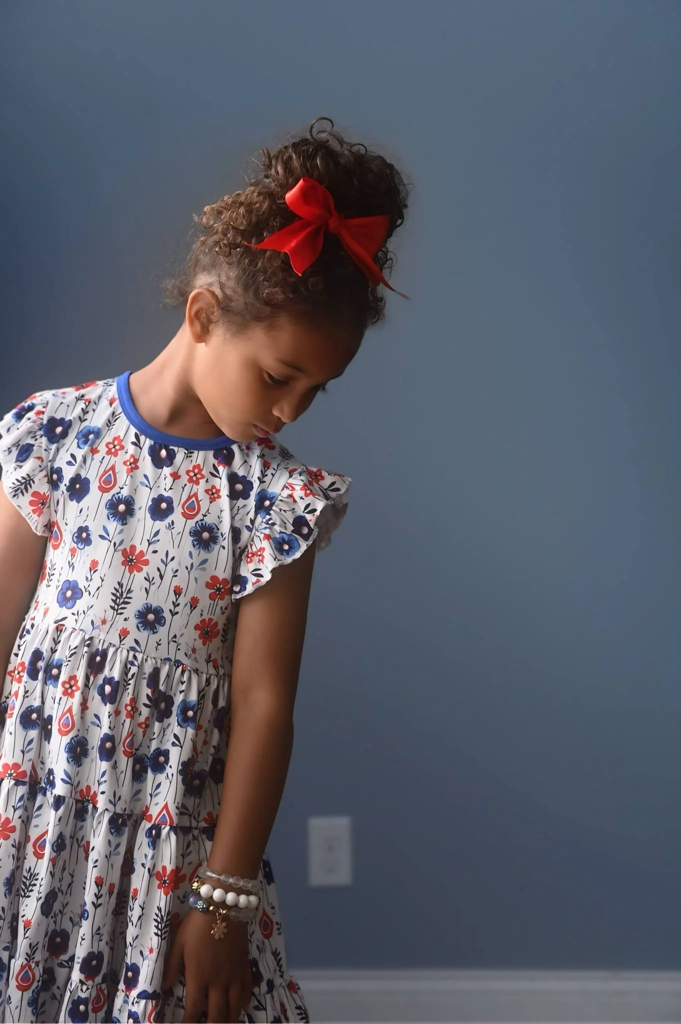 PATRIOTIC BLISS FLORAL DRESS