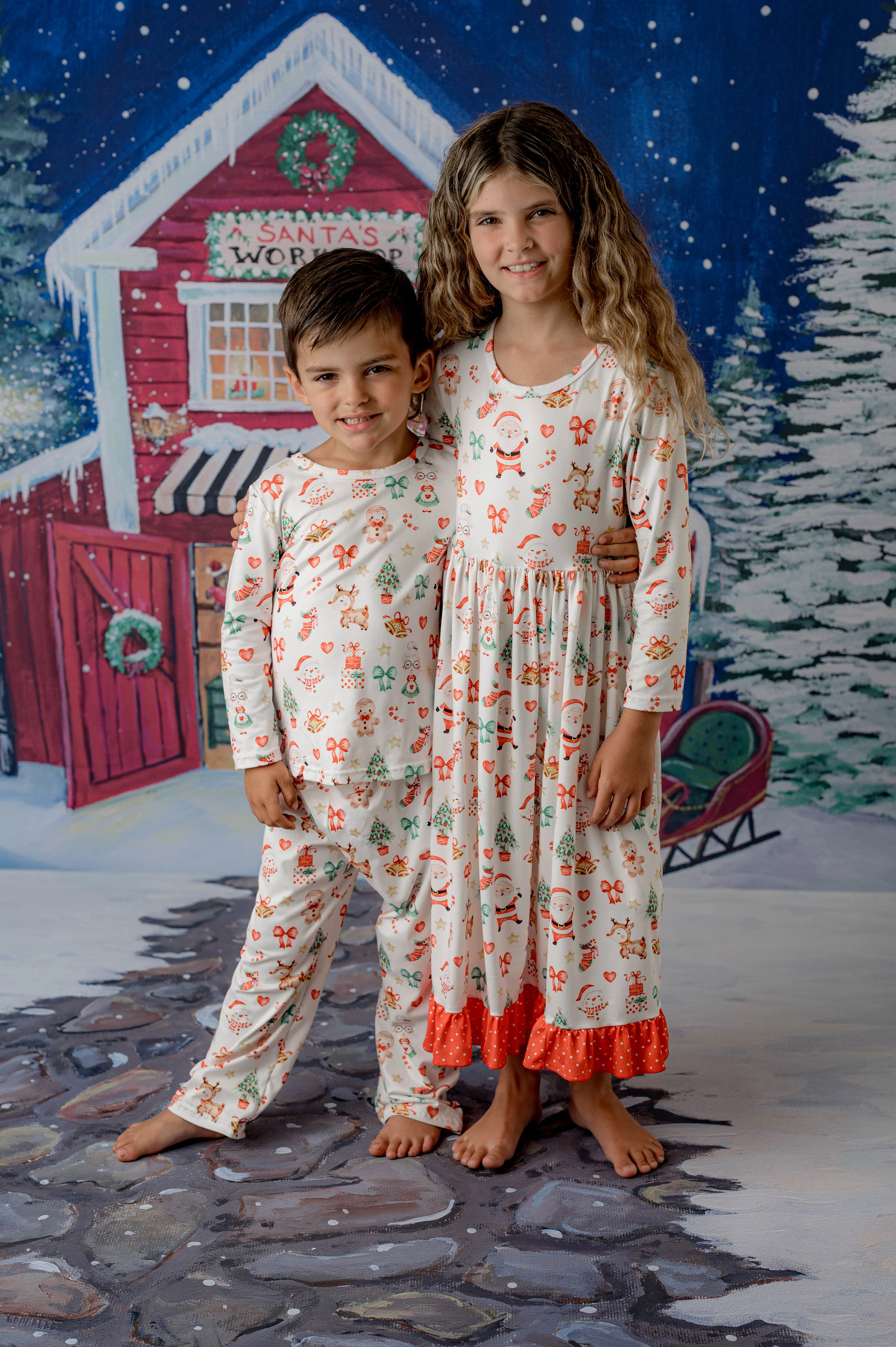 CHRISTMAS SANTA & FRIEND UNISEX PAJAMAS