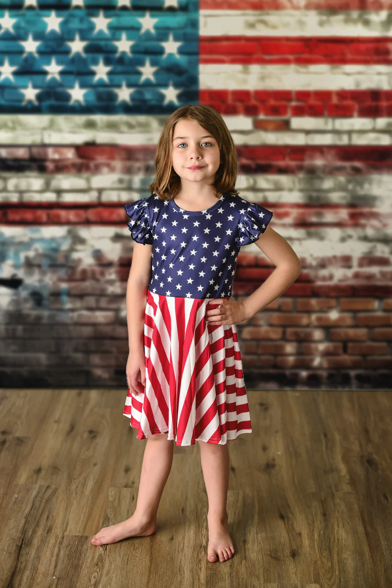 PATRIOTIC STAR & STRIPE TWIRLY DRESS