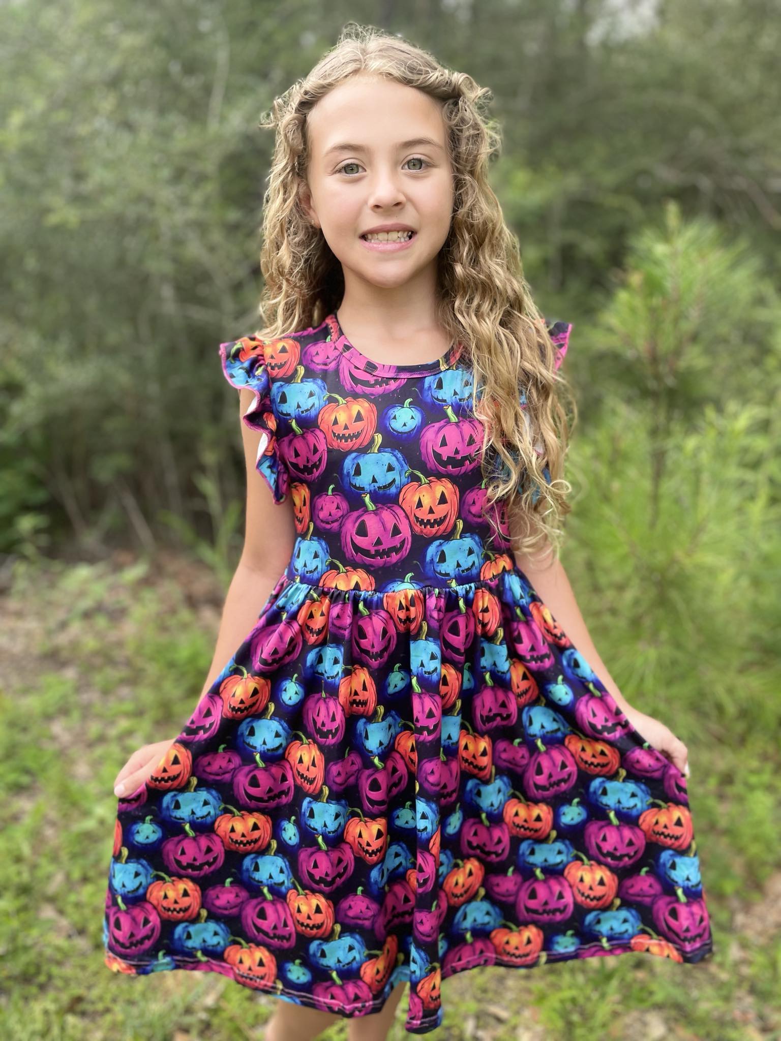 BRIGHT PUMPKINS DRESS