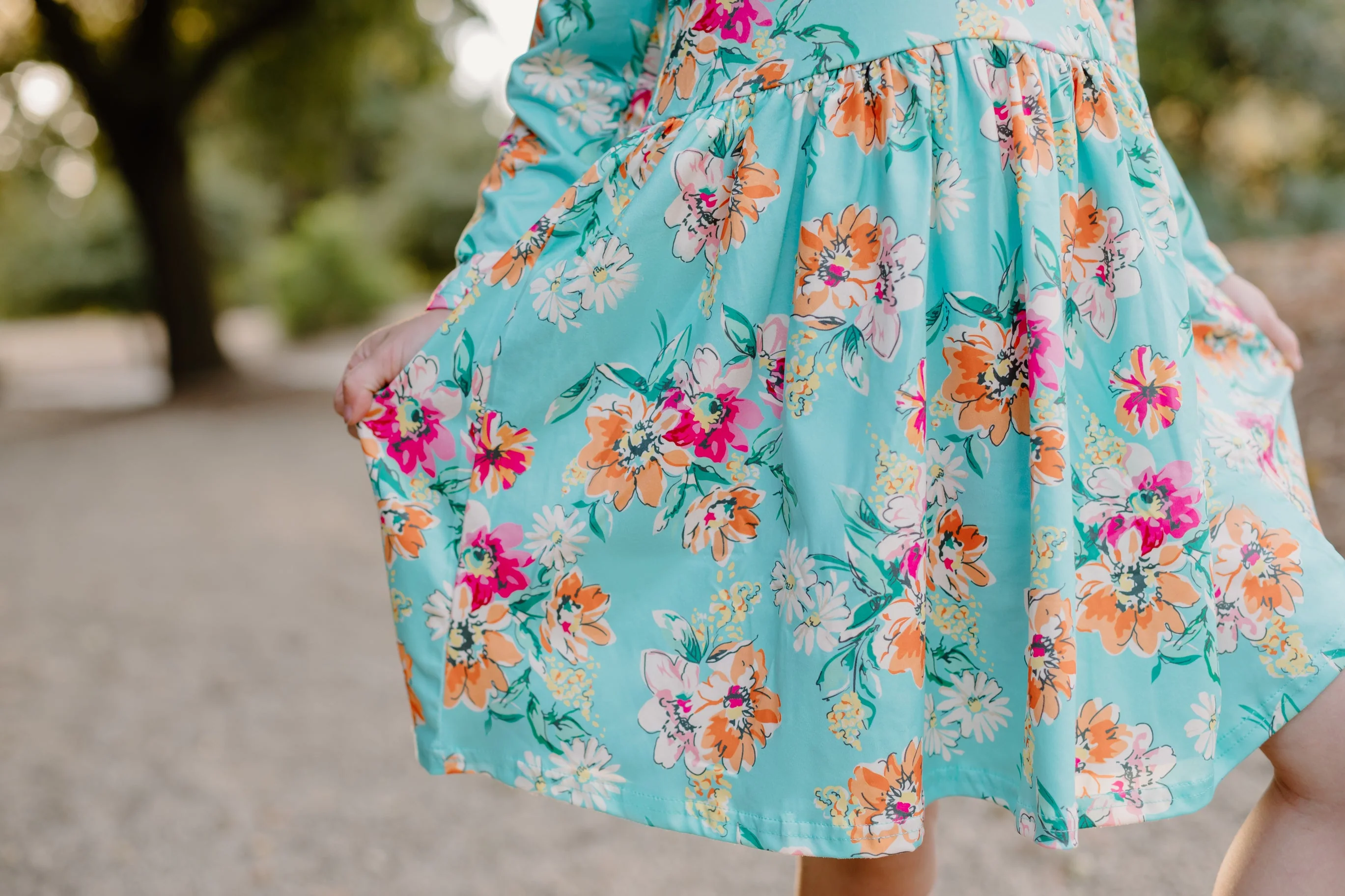 TEAL FLORAL DRESS