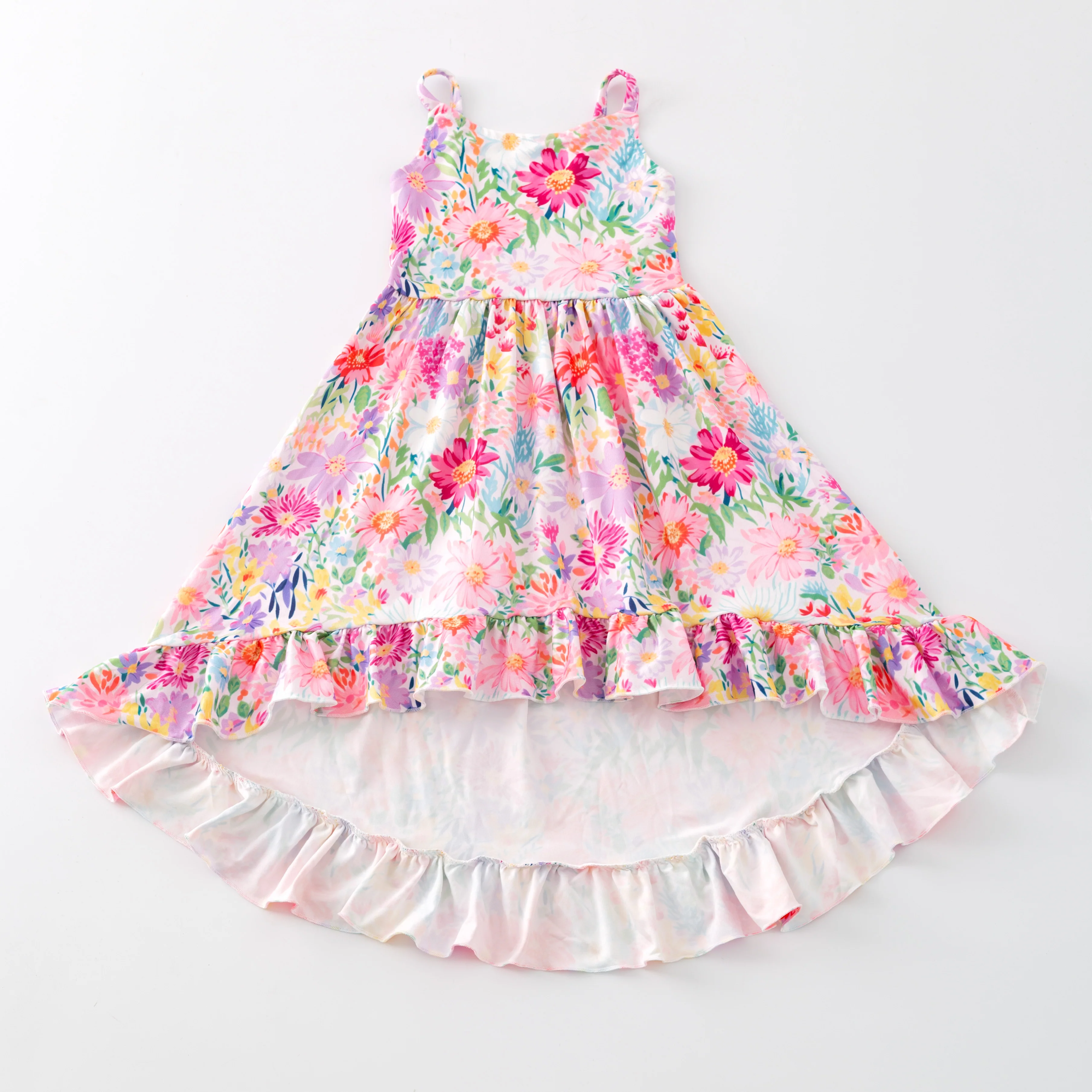 SPRING FLORAL HI LO DRESS
