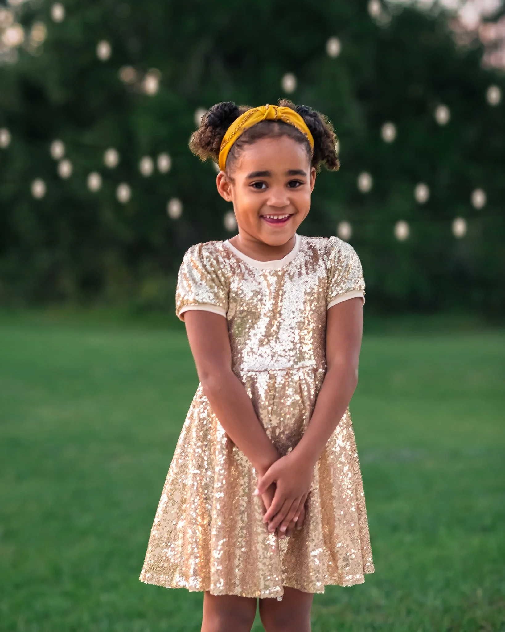 EVA GOLD SPARKLE DRESS