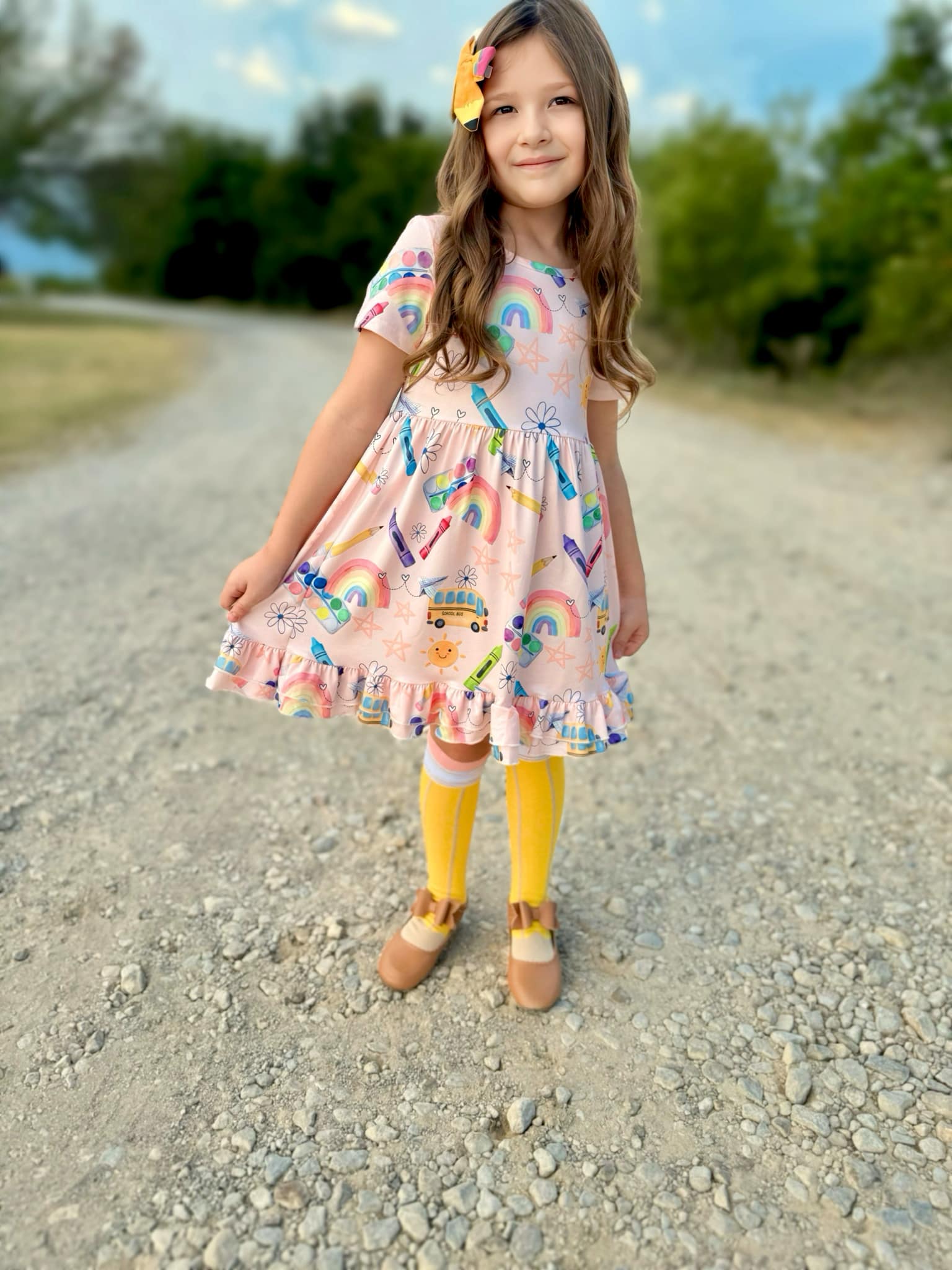 BACK TO SCHOOL RAINBOW PAINT DRESS PRESALE