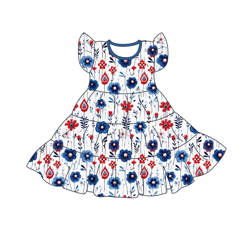 PATRIOTIC BLISS FLORAL DRESS