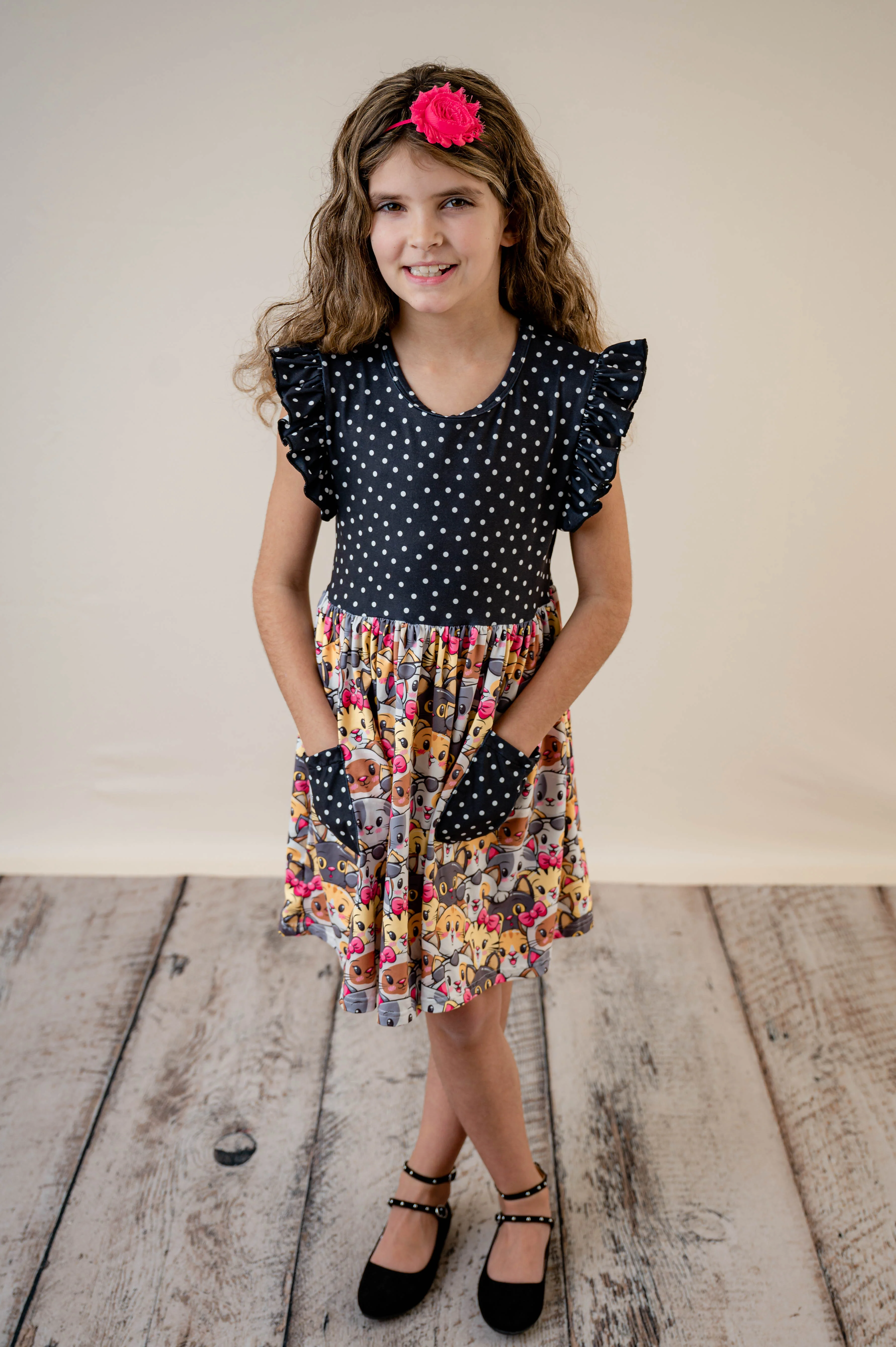 CAT DRESS WITH POCKETS