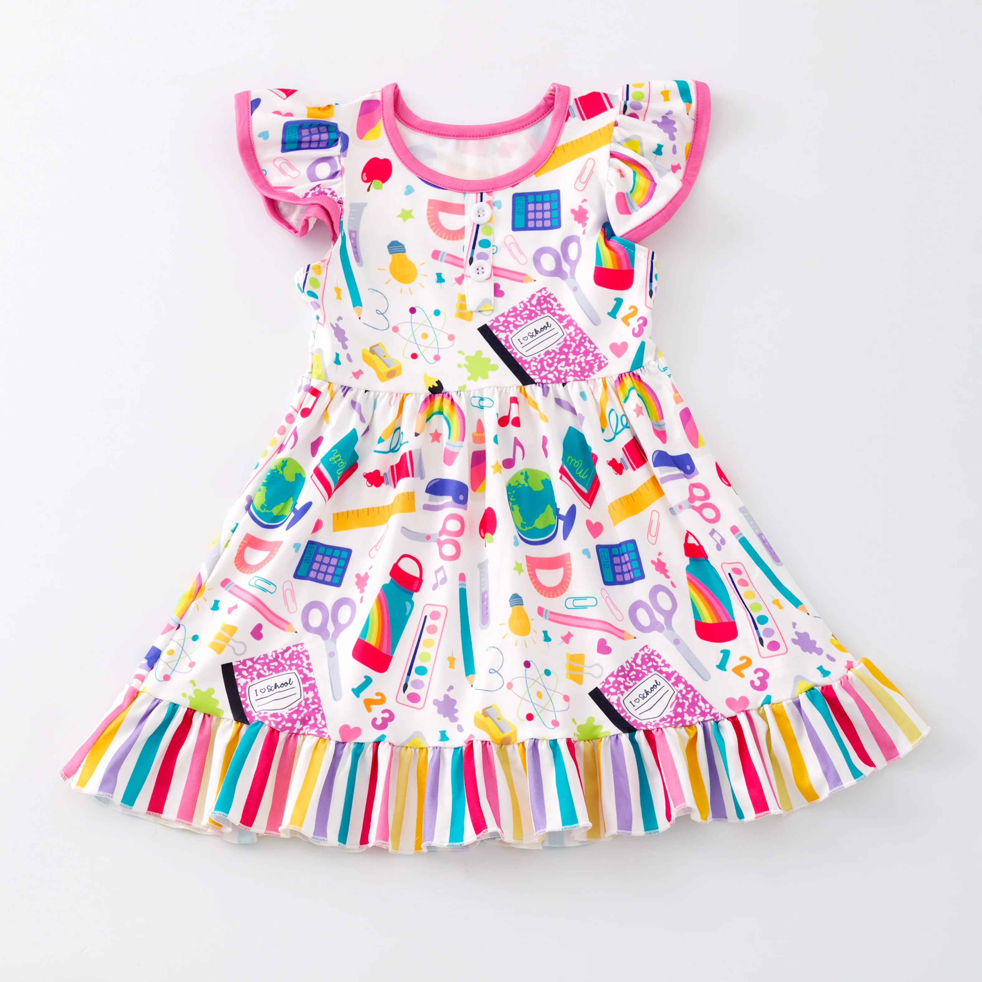 I HEART SCHOOL STRIPE DRESS PREORDER