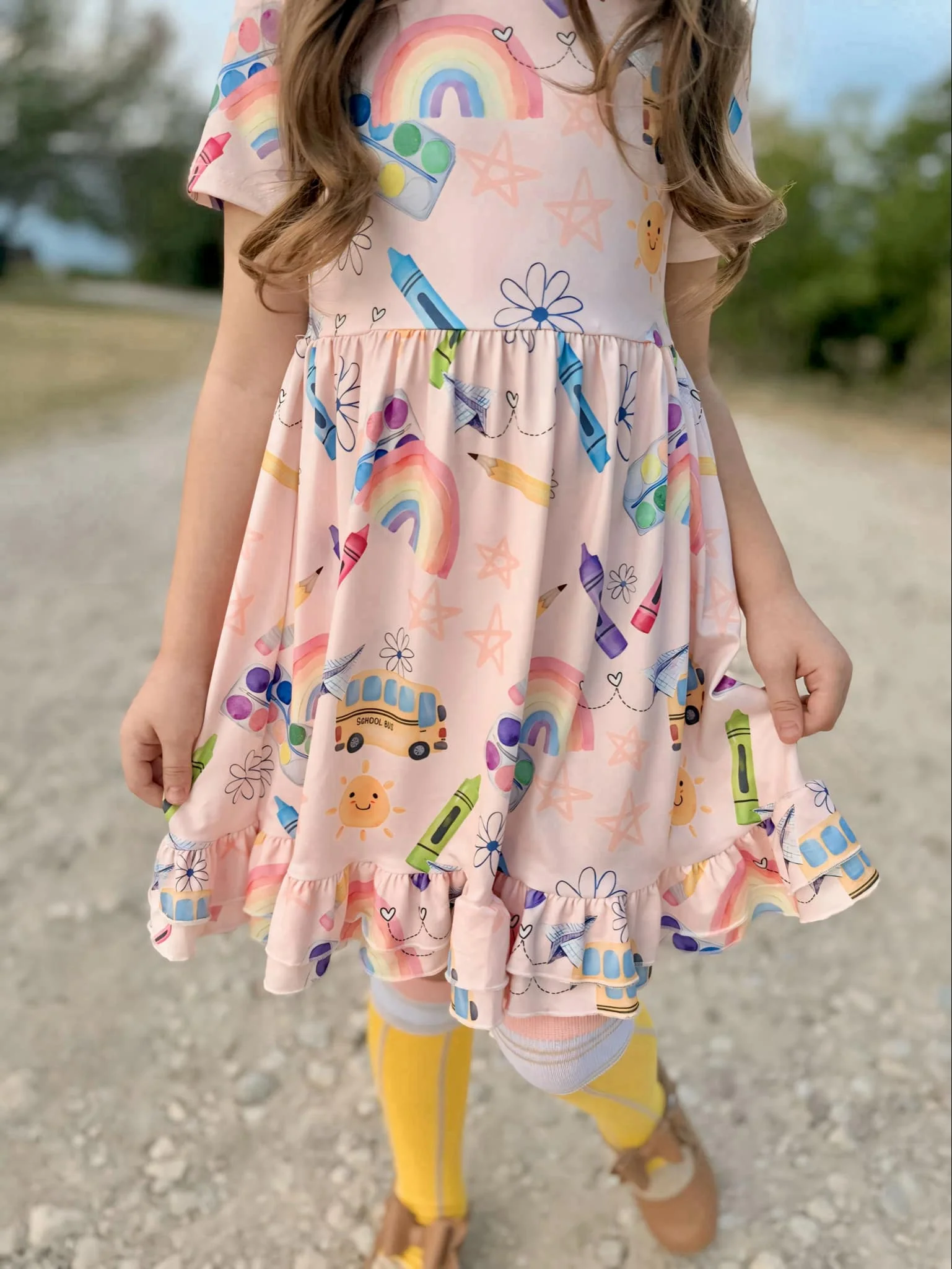 BACK TO SCHOOL RAINBOW PAINT DRESS PRESALE
