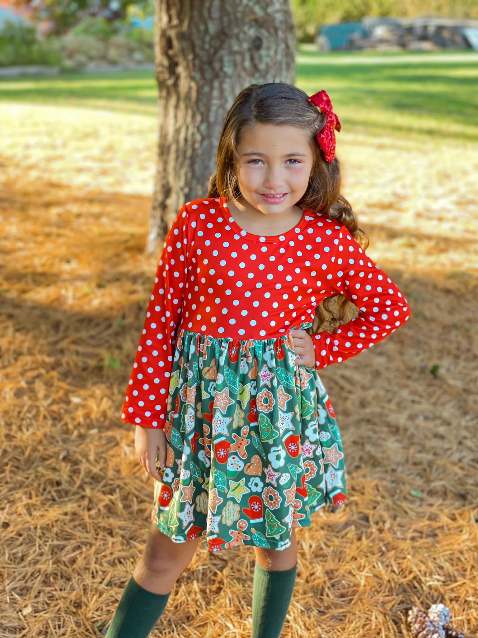 CHRISTMAS COOKIES LONG SLEEVES DRESS