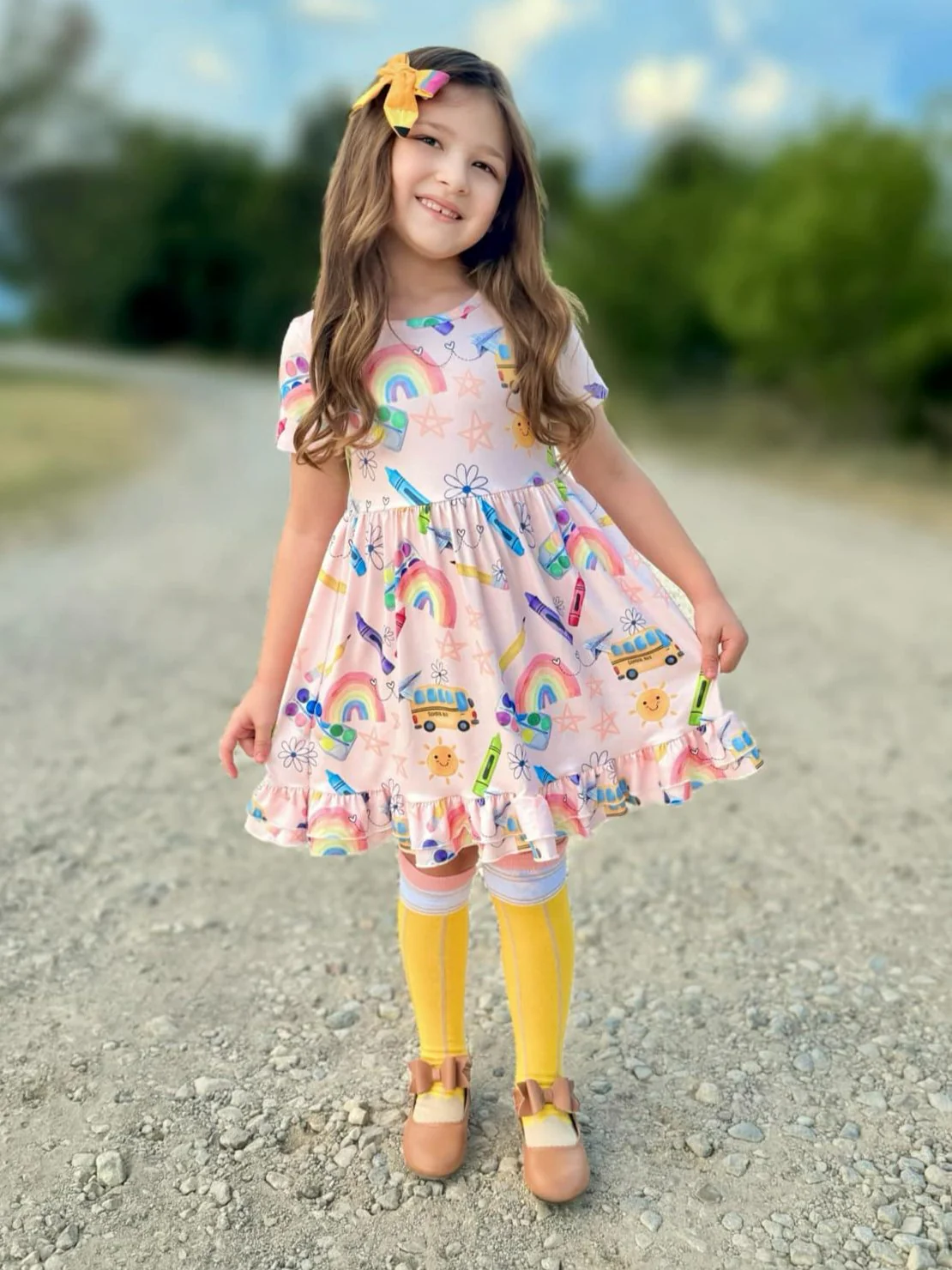 BACK TO SCHOOL RAINBOW PAINT DRESS PRESALE