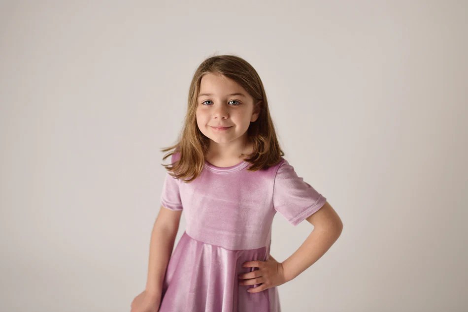 ELIZE LAVENDER WILDFLOWER TWIRL DRESS