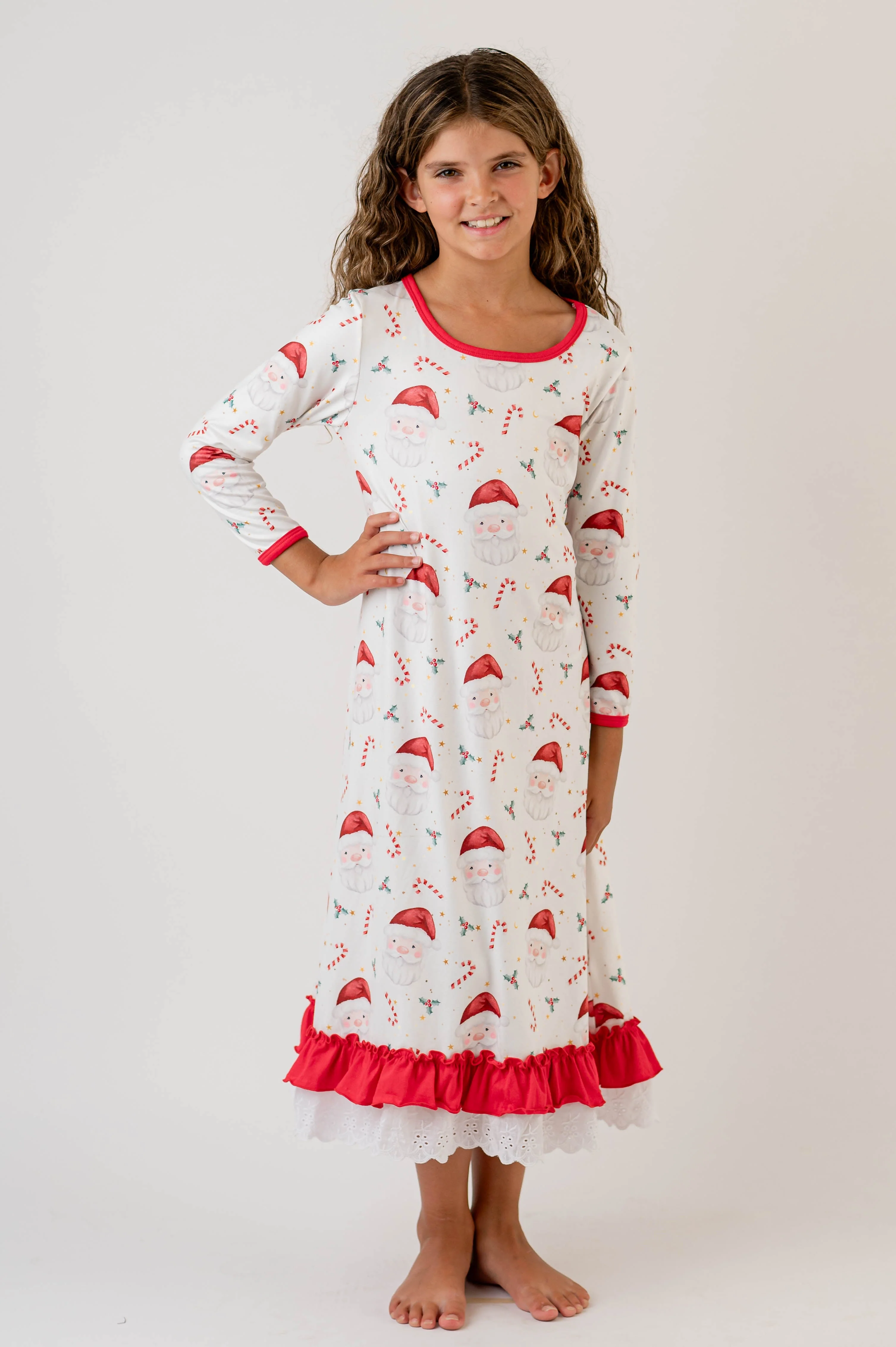SANTA & CANDY CANE NIGHTGOWN & DOLL NIGHTGOWN