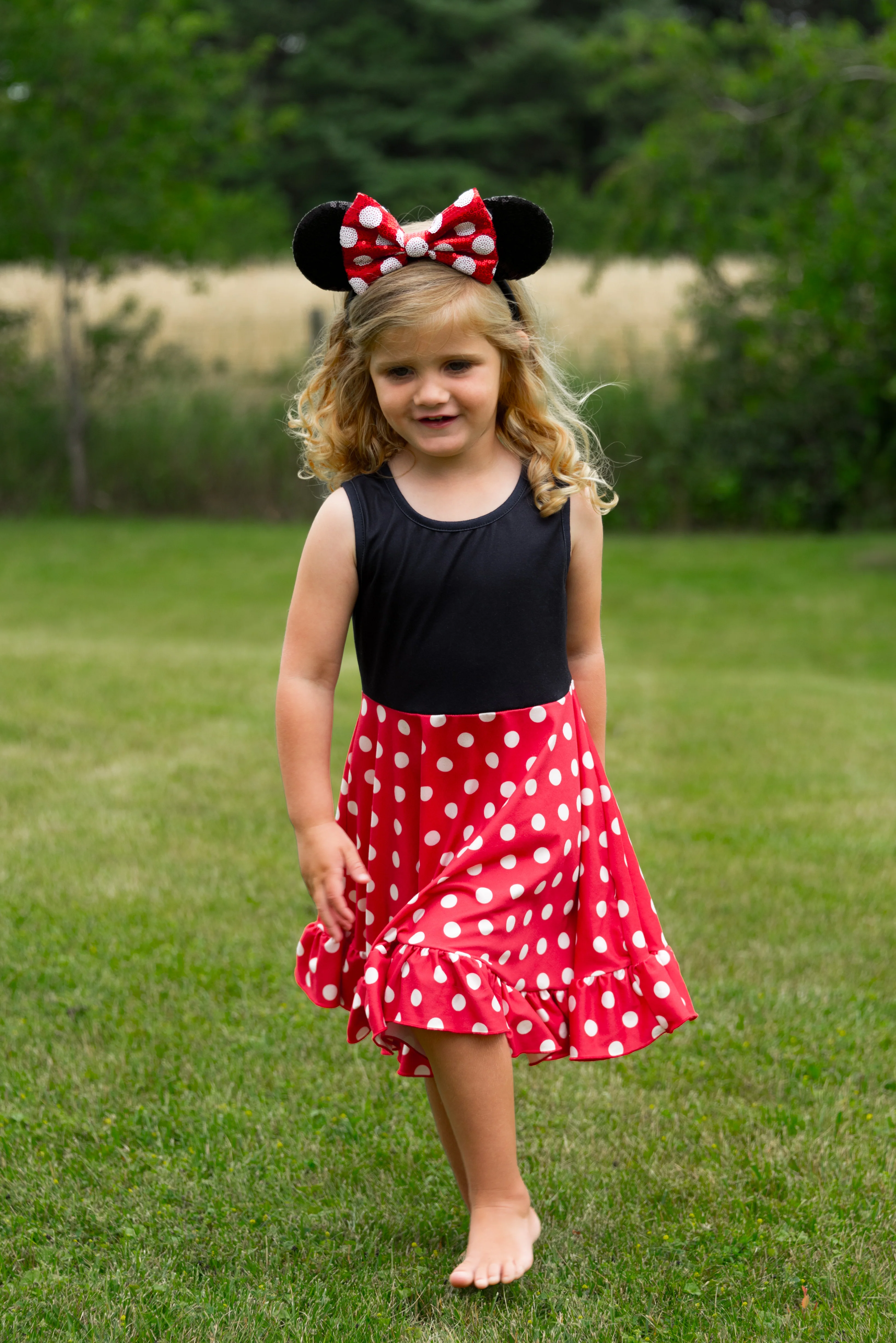 RED POLKA MOUSE TANK DRESS (MOMMY & ME) PRESALE