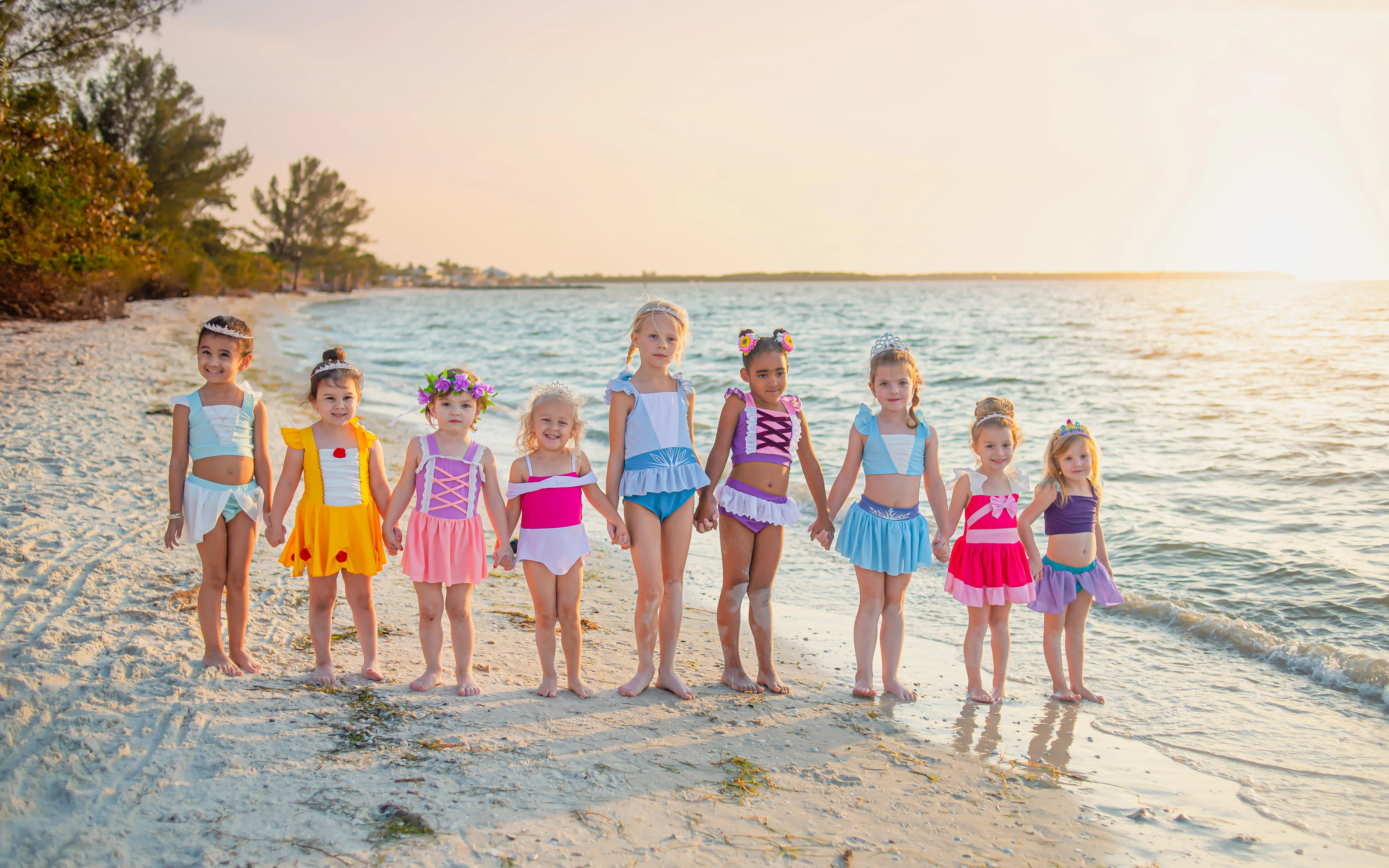 LONG HAIR PRINCESS TWO PIECE SWIMSUIT