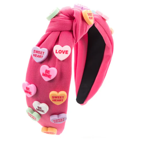 VALENTINE HEARTS HEADBAND - DARK PINK