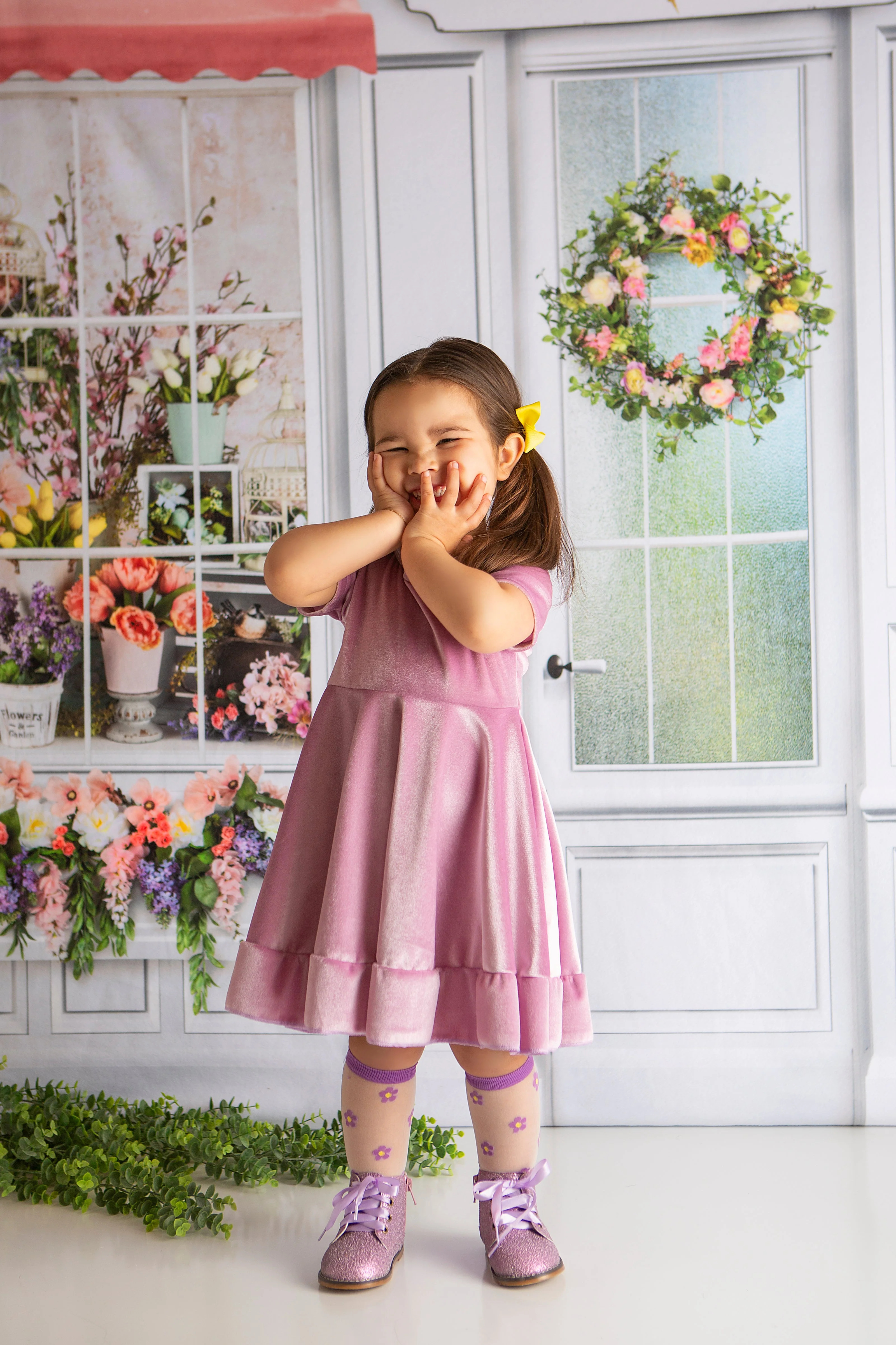 ELIZE LAVENDER WILDFLOWER TWIRL DRESS