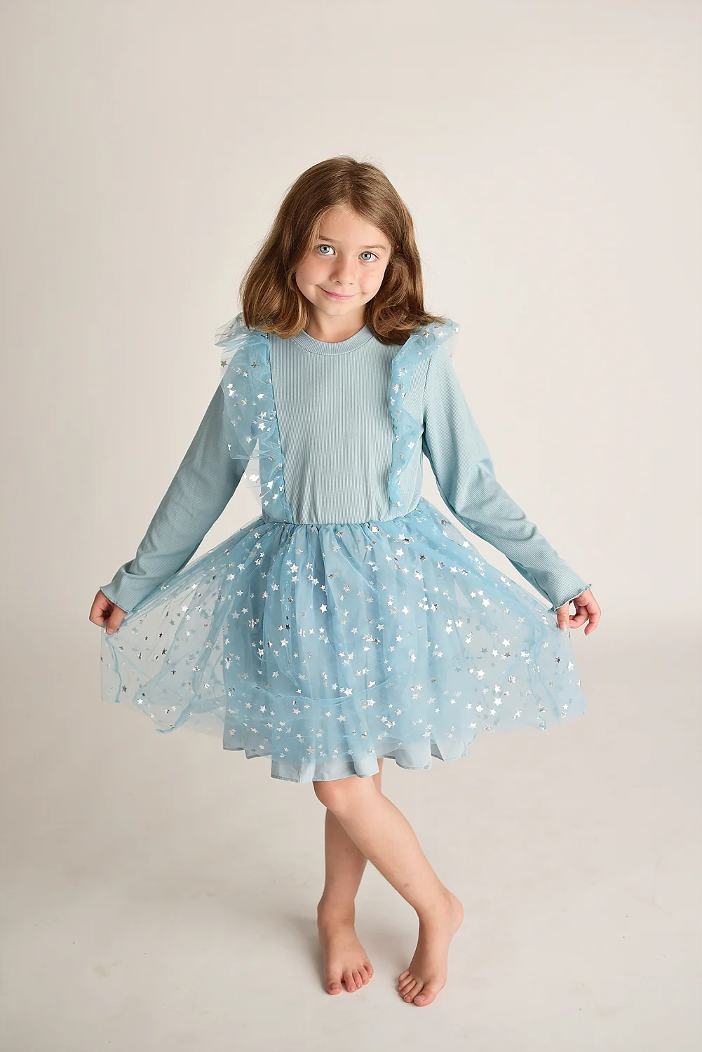 SNOWY BLUE STAR TUTU DRESS