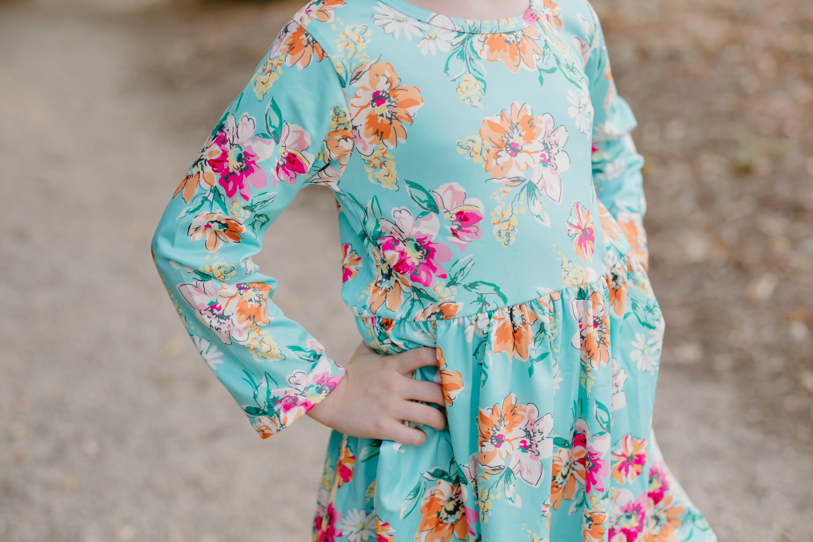 TEAL FLORAL DRESS