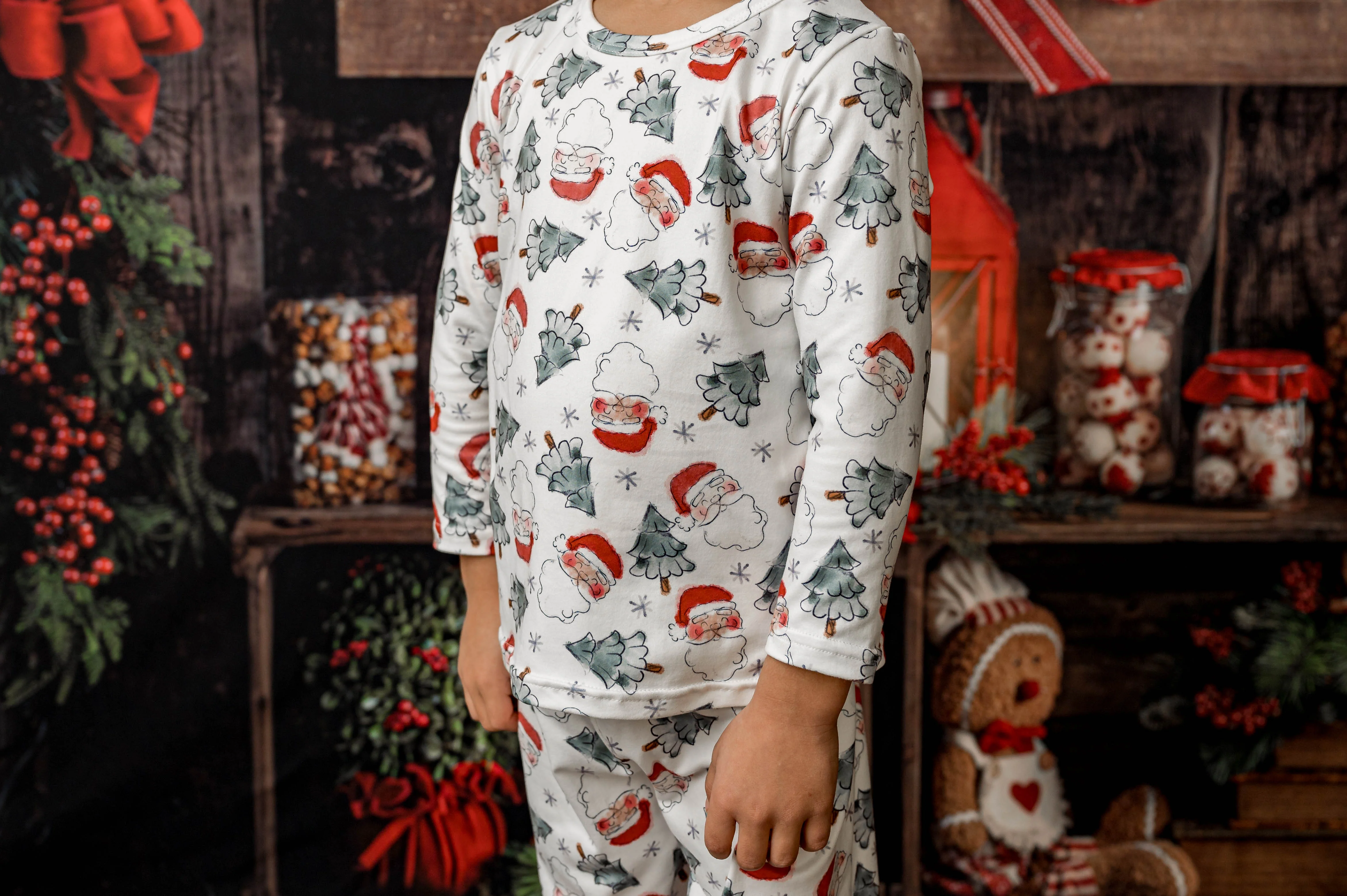 SANTA & CHRISTMAS TREES PJS