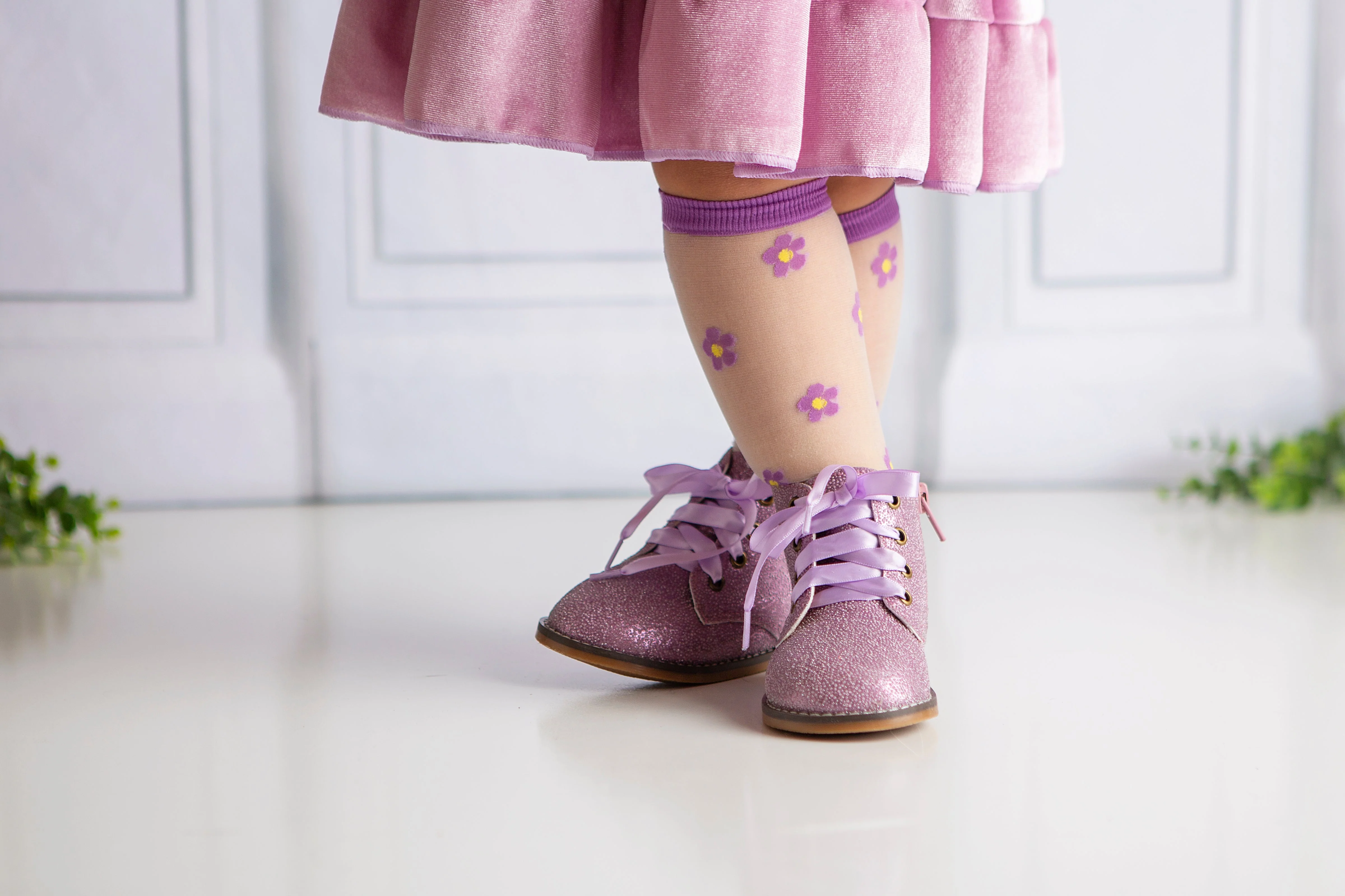 ELIZE LAVENDER WILDFLOWER TWIRL DRESS