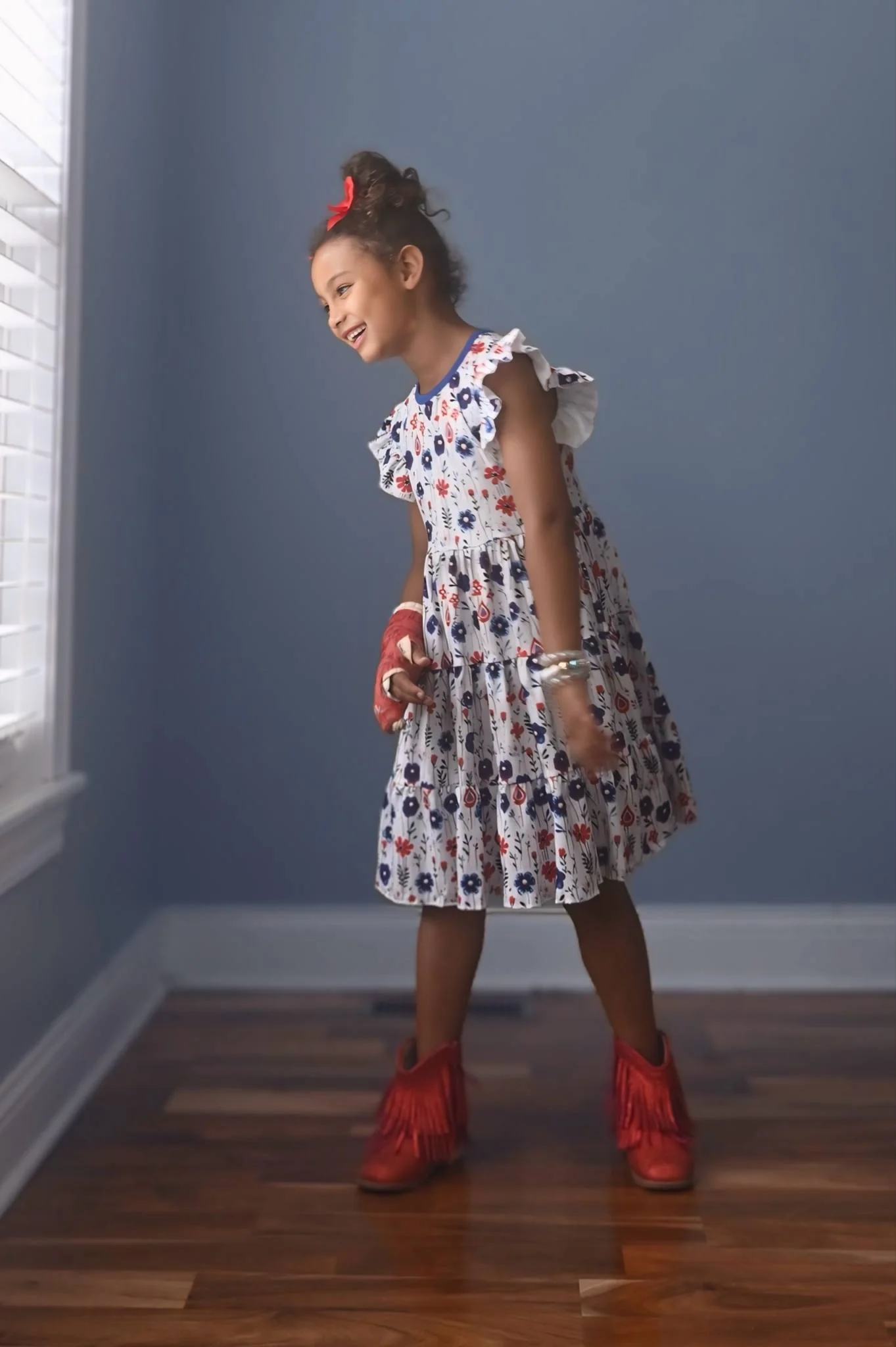 PATRIOTIC BLISS FLORAL DRESS