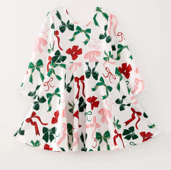 CHRISTMAS BOW DRESS