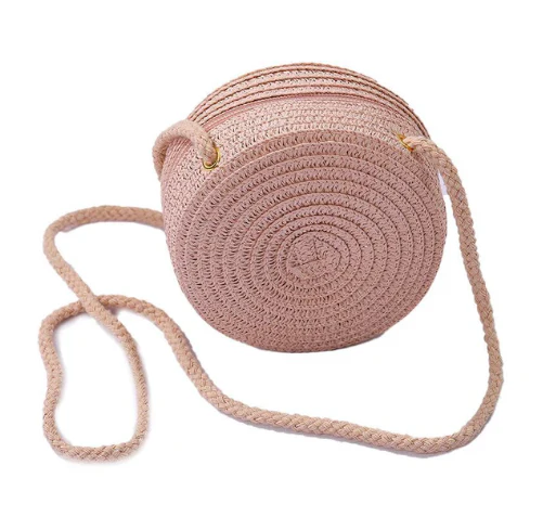 PINK STRAW BAG