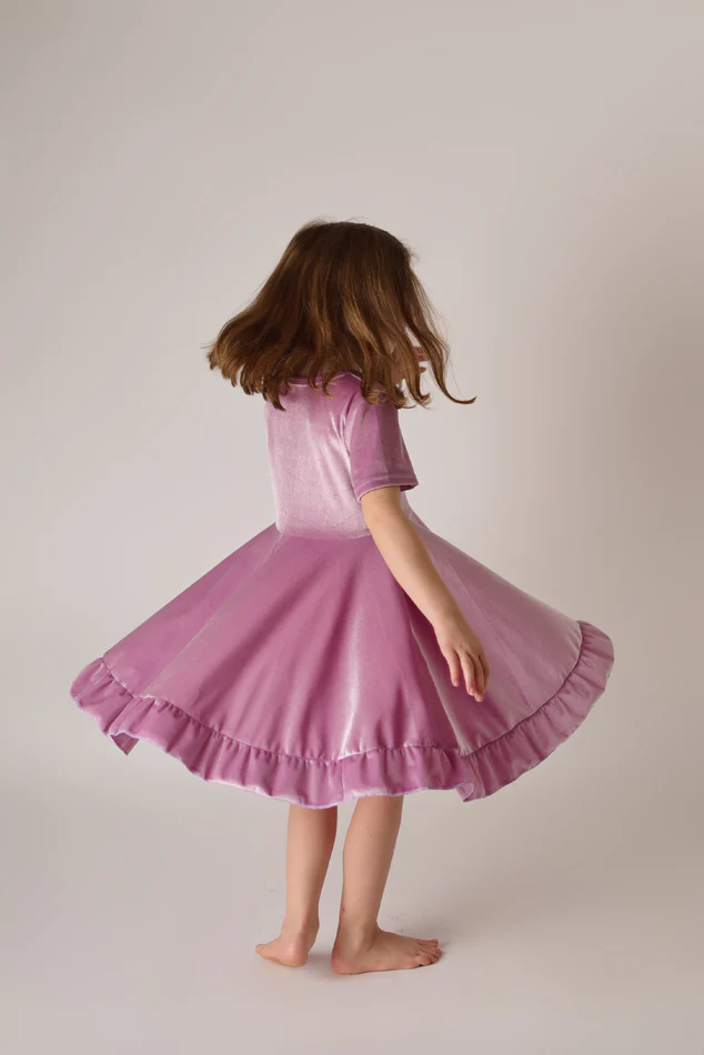 ELIZE LAVENDER WILDFLOWER TWIRL DRESS