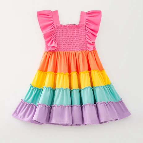 SPRING RAINBOW LAYER DRESS