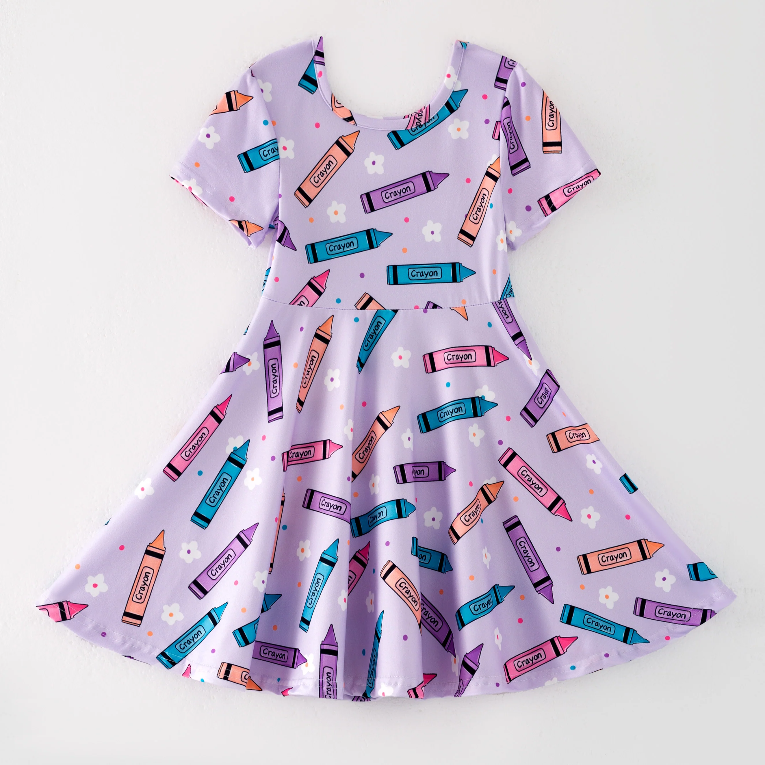 PURPLE CRAYONS BACK TO SCHOOL DRESS