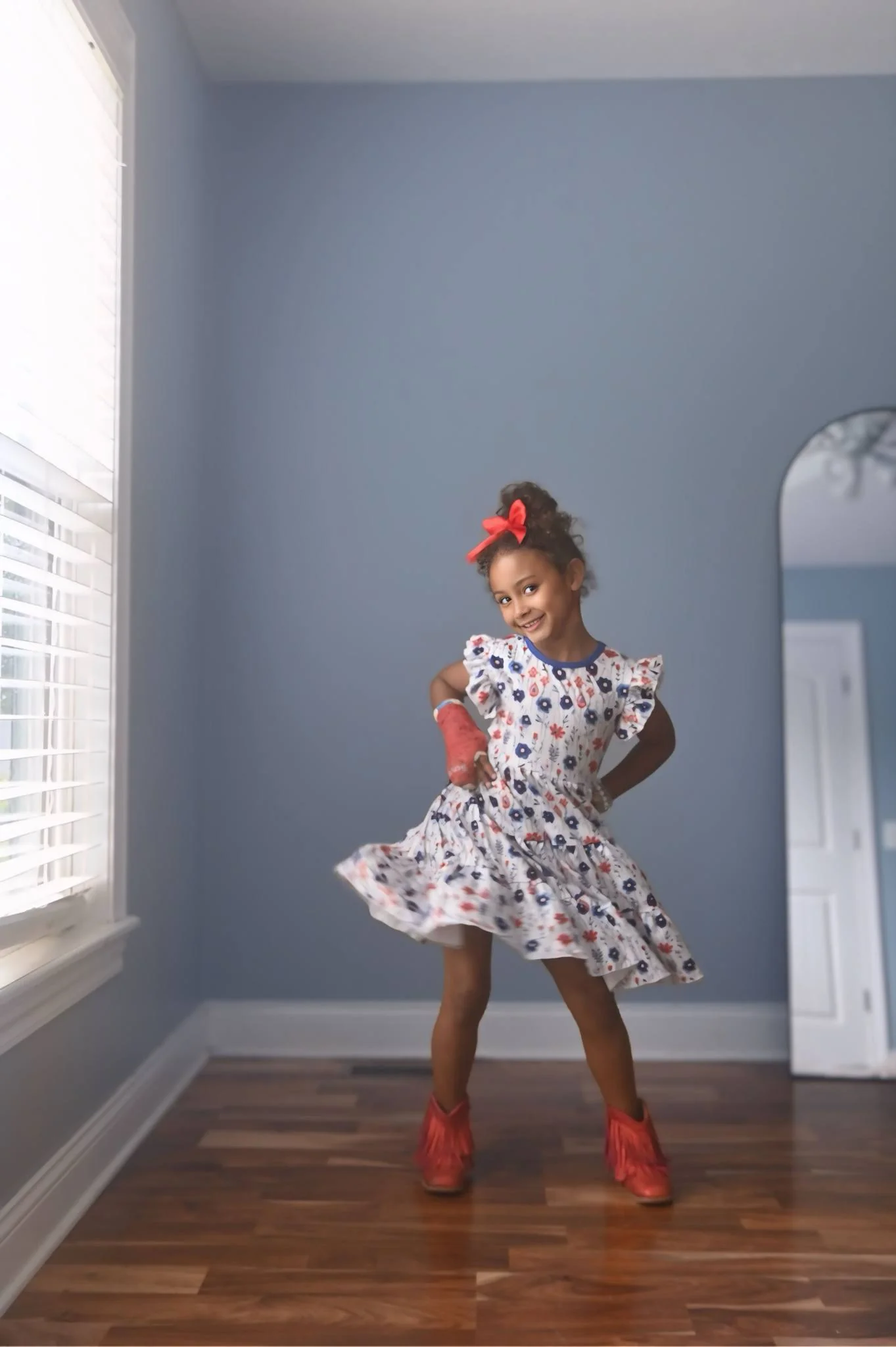 PATRIOTIC BLISS FLORAL DRESS