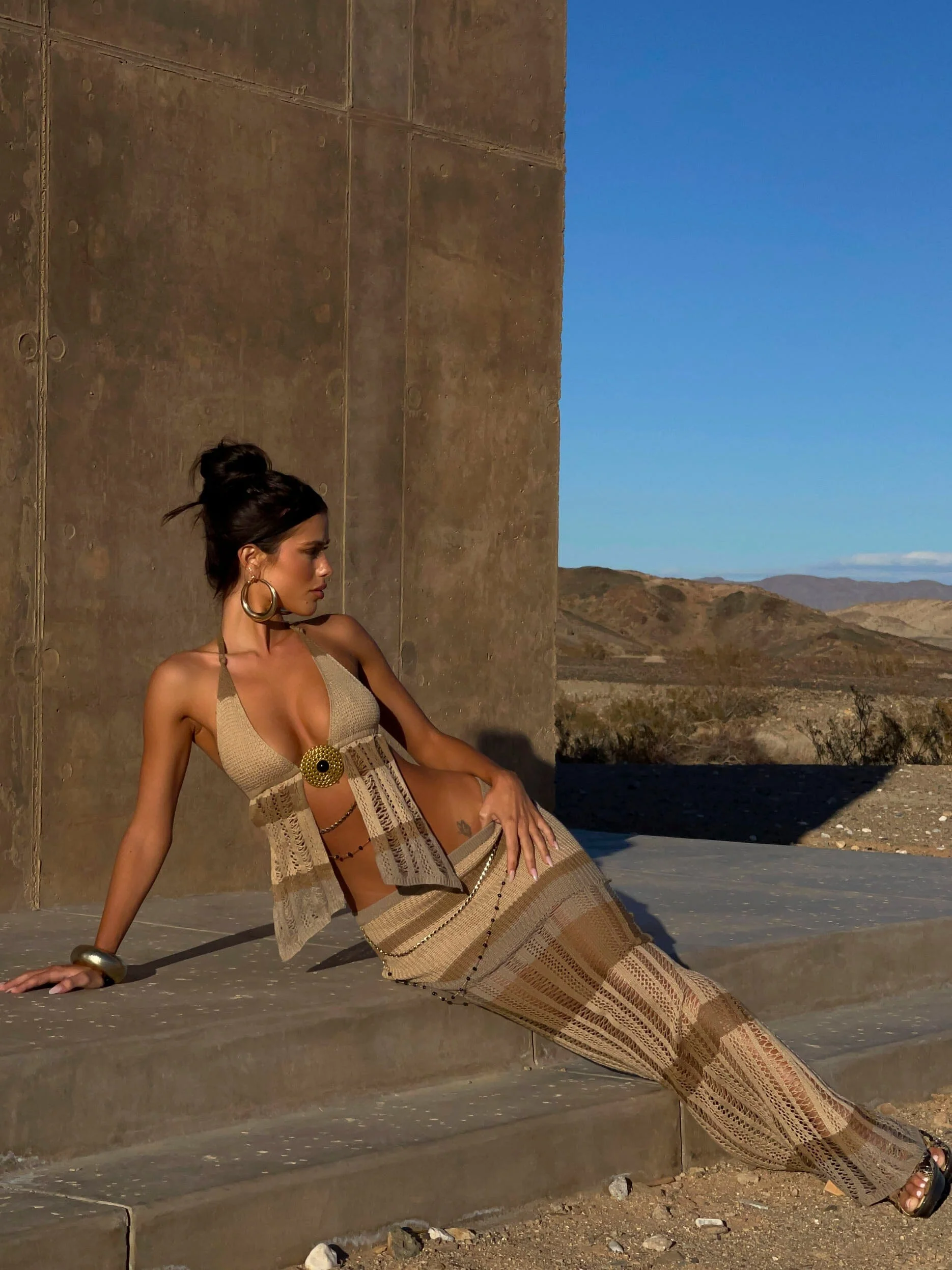 NATASHA MAXI SKIRT NEUTRAL