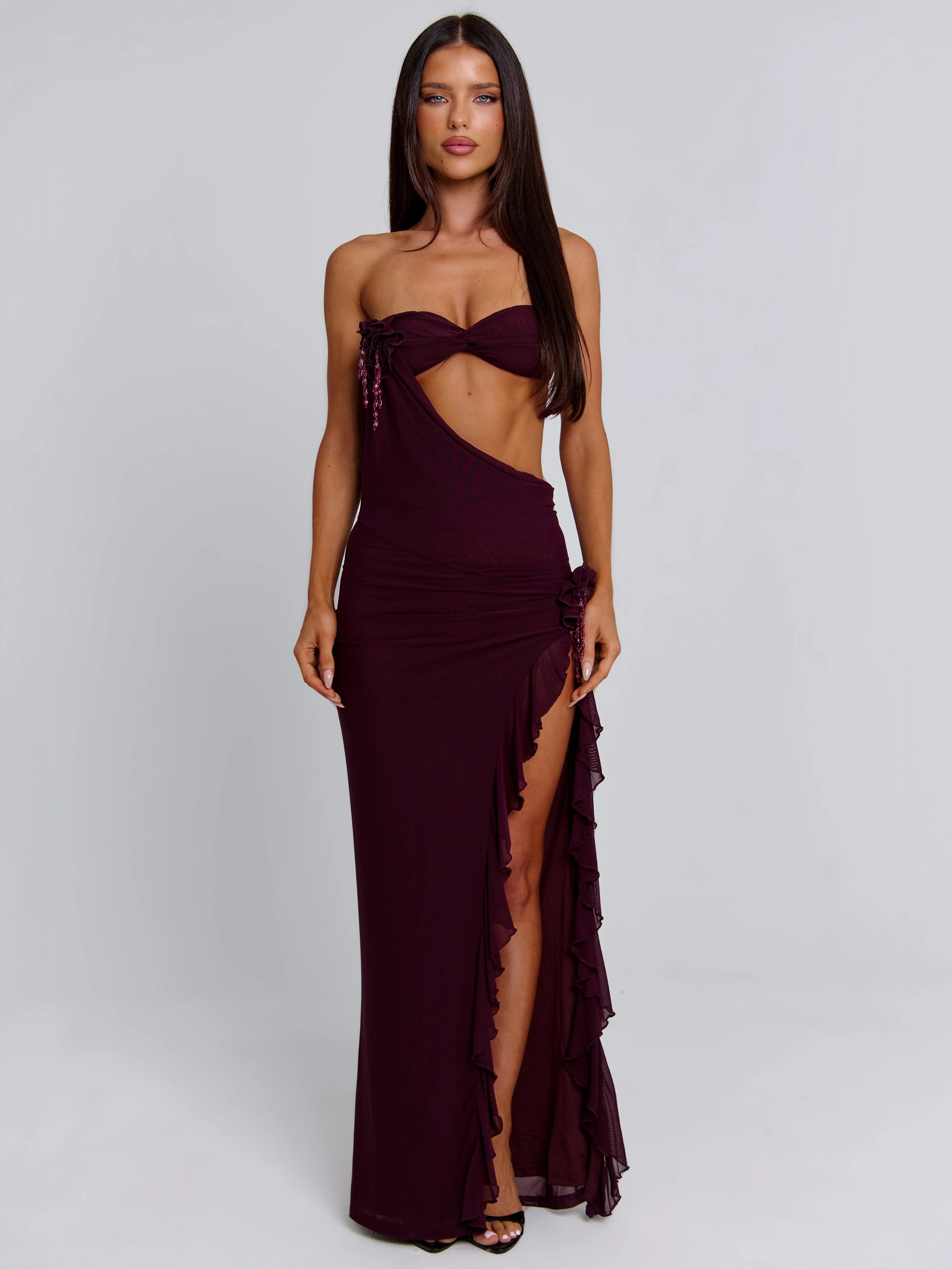 MILAN MAXI DRESS DEEP MAUVE