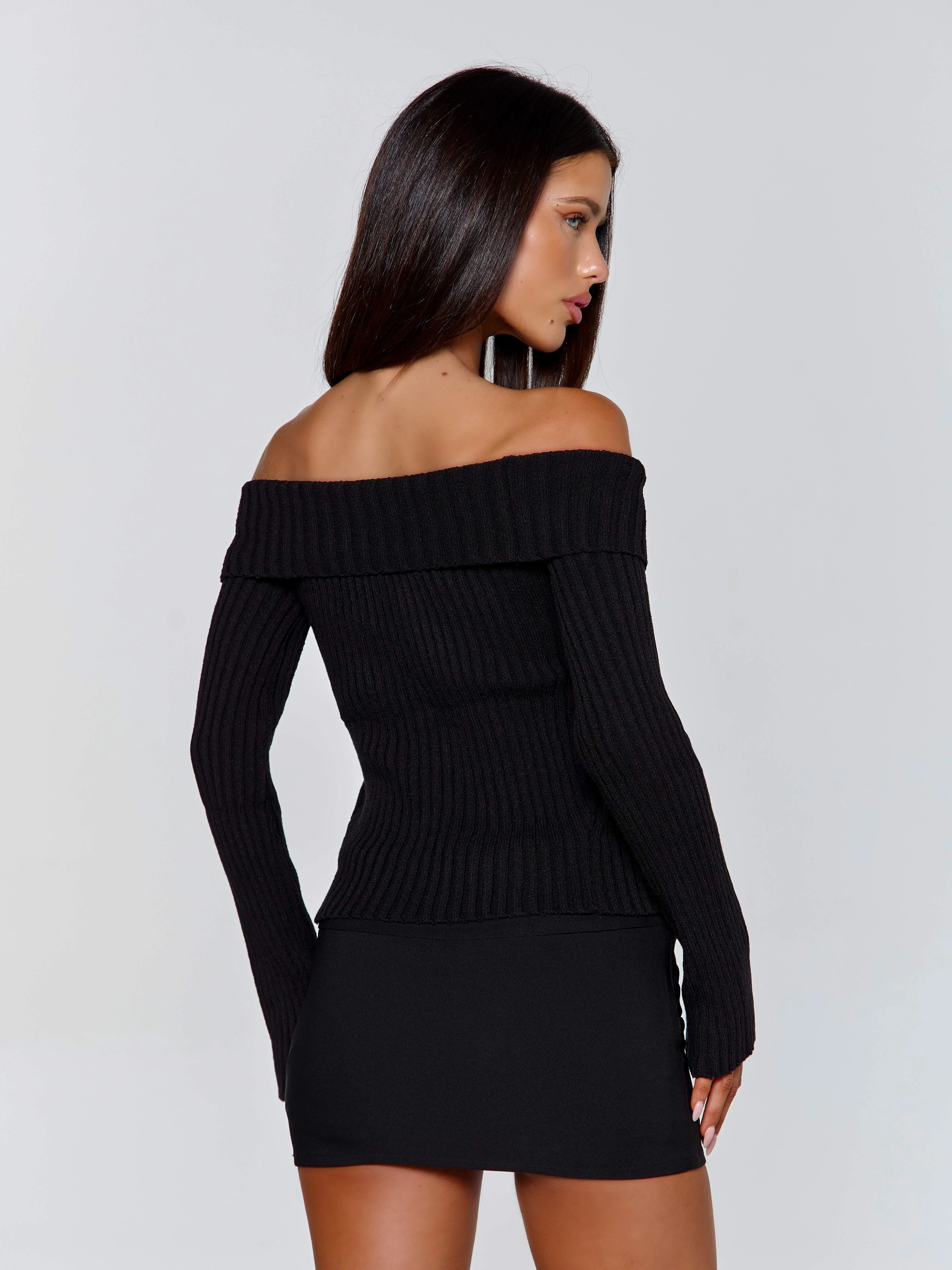 COLBY LONG SLEEVE TOP BLACK