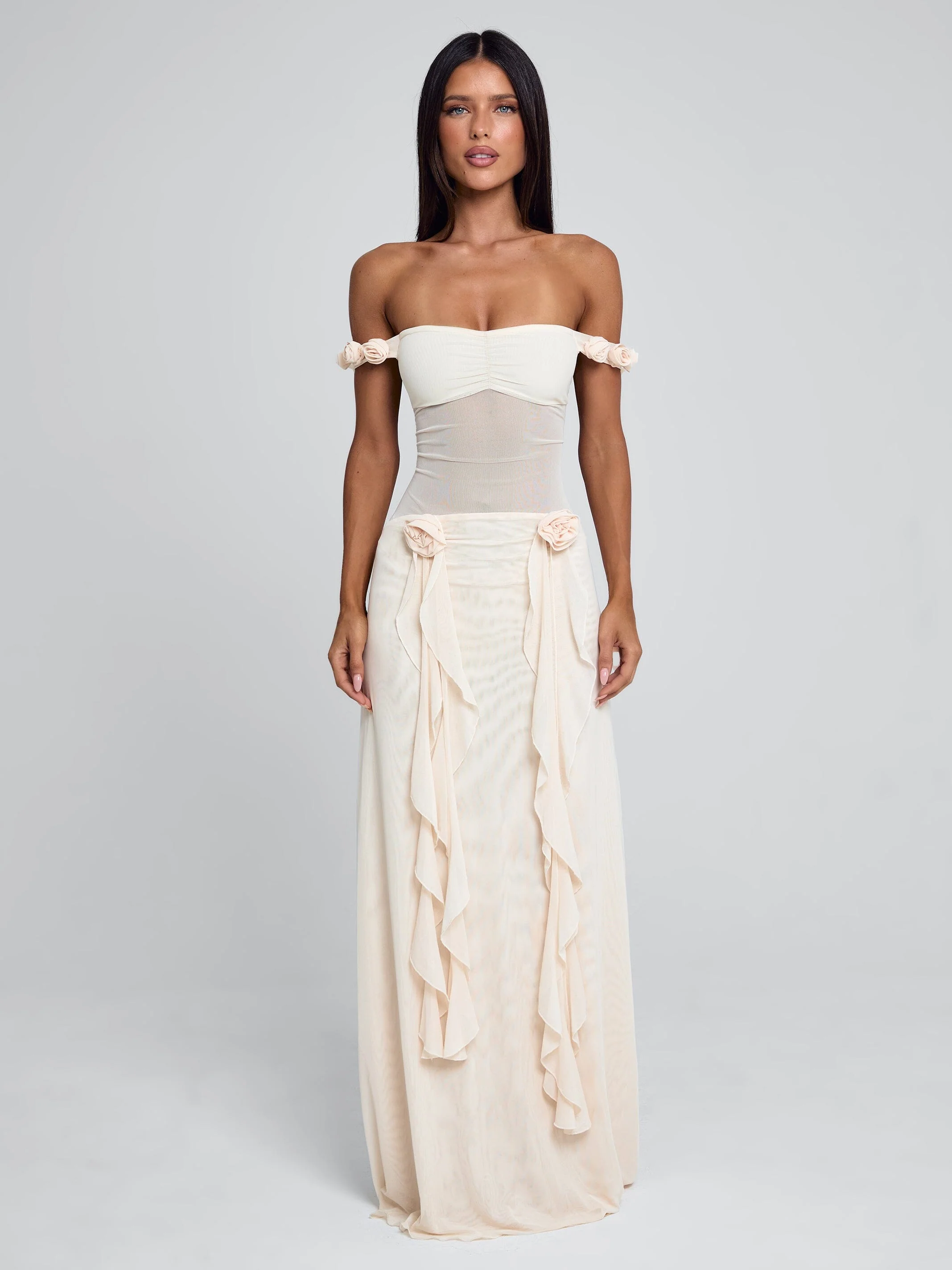 MARCELINE MAXI DRESS BEIGE