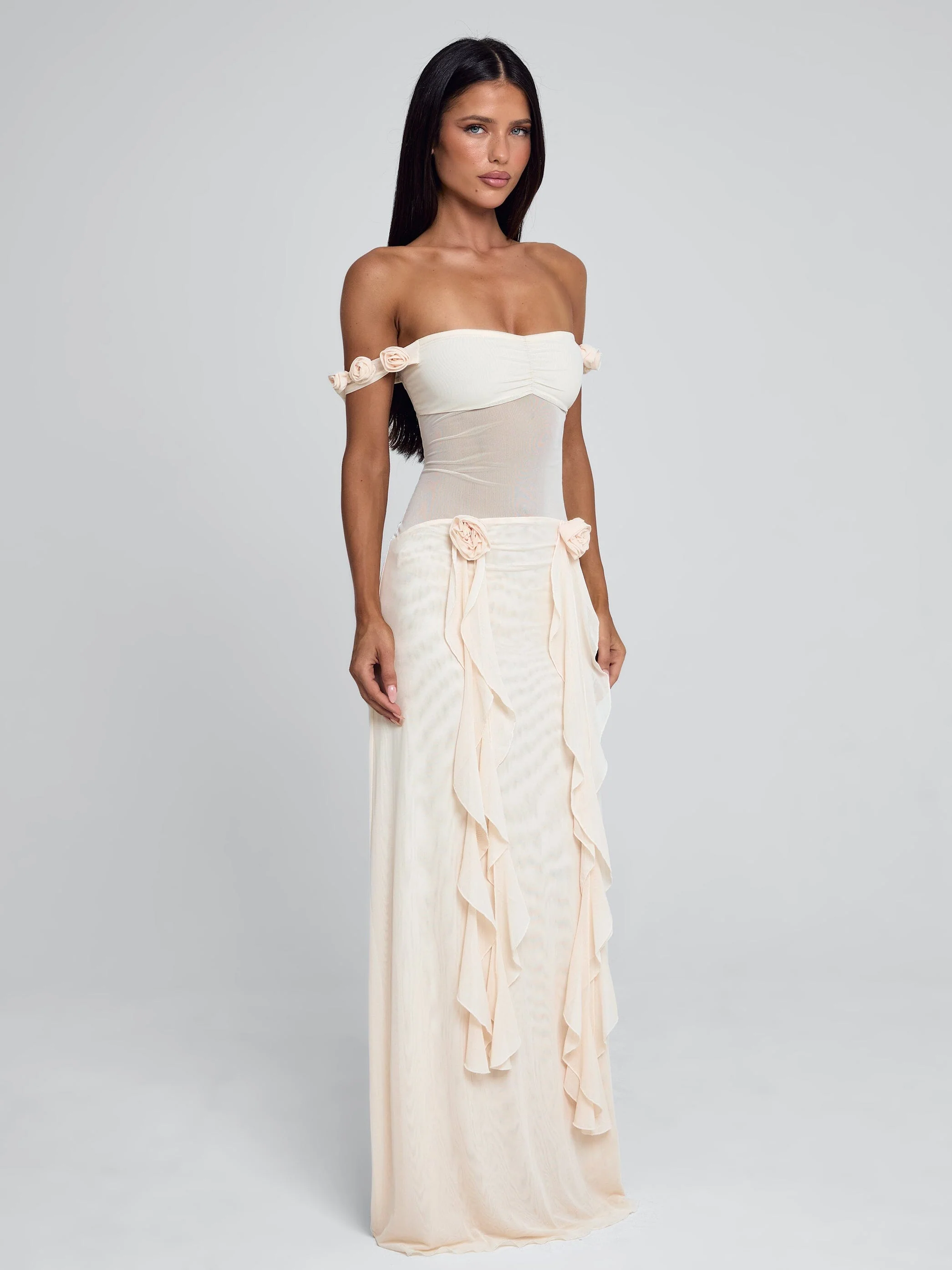 MARCELINE MAXI DRESS BEIGE